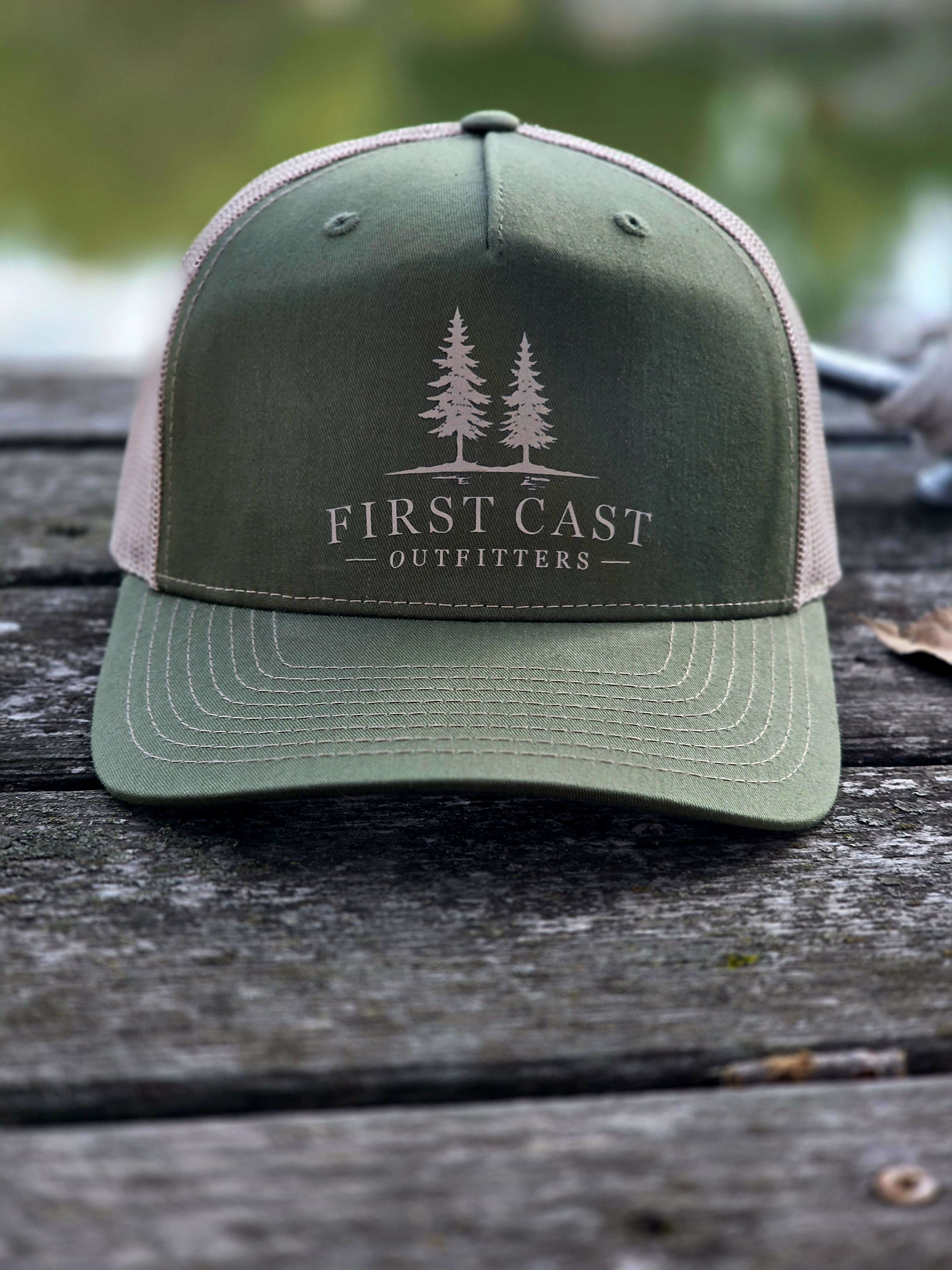 The Pine Ridge Trucker, Army Olive/ Tan, detail
