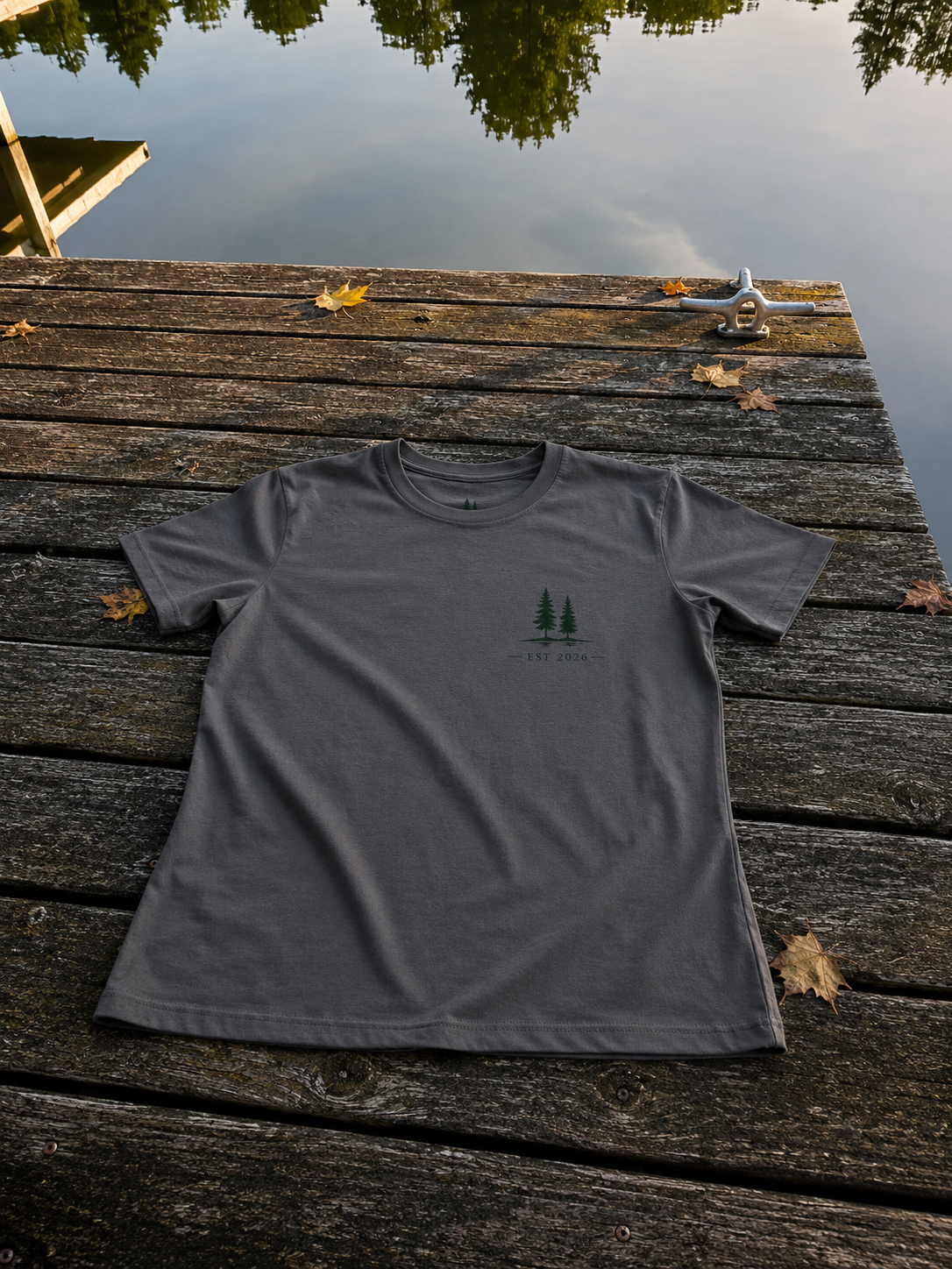 Women's Heritage Tee, Asphalt, detail