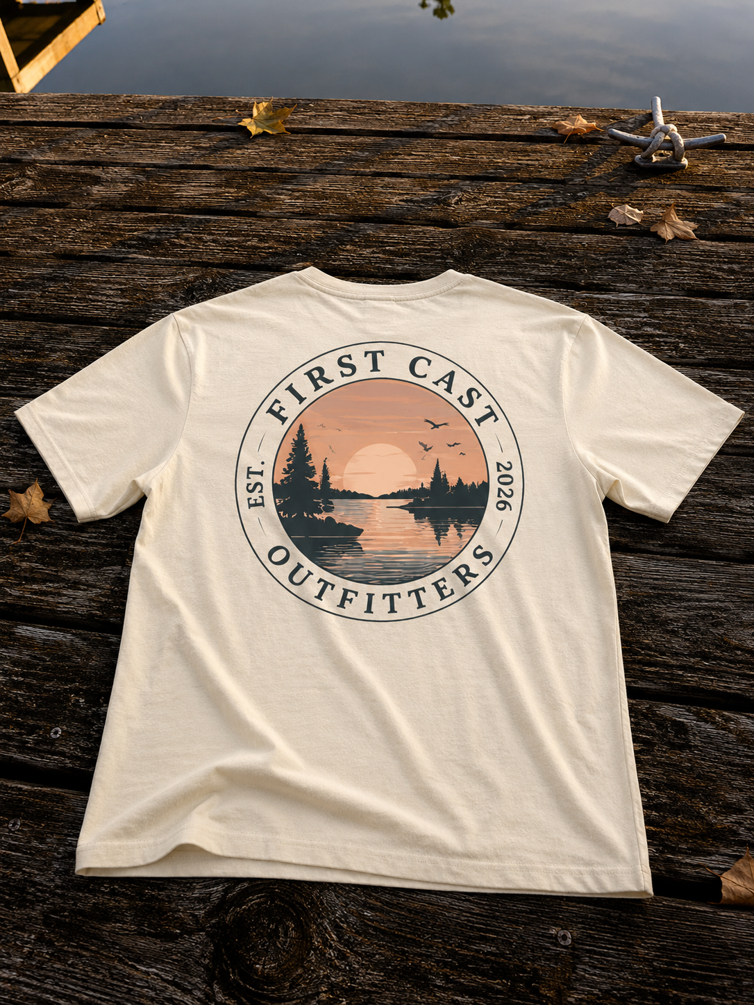 First Cast Heritage Badge Tee, Natural
