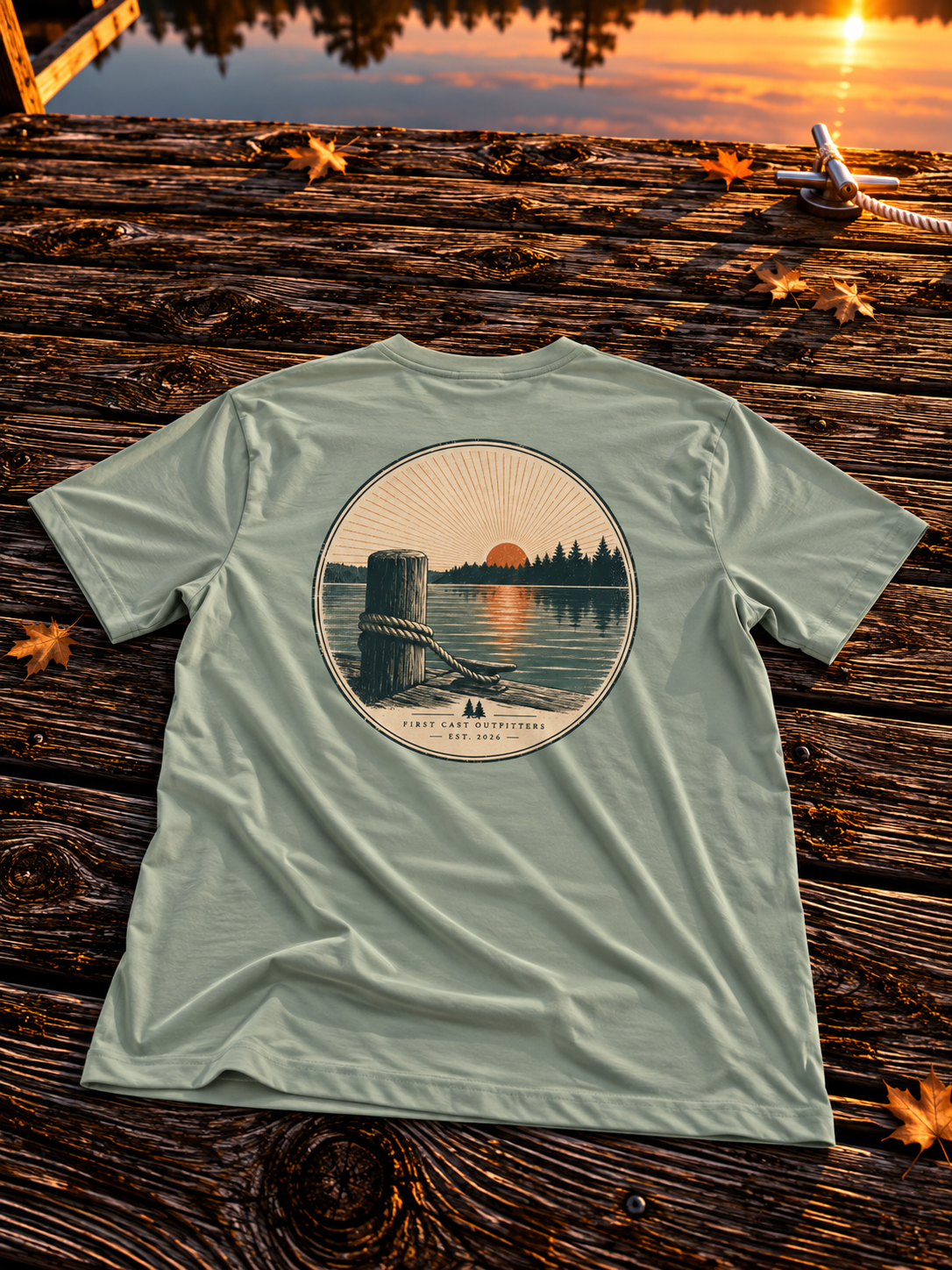 Last Light Dock Tee, Sage
