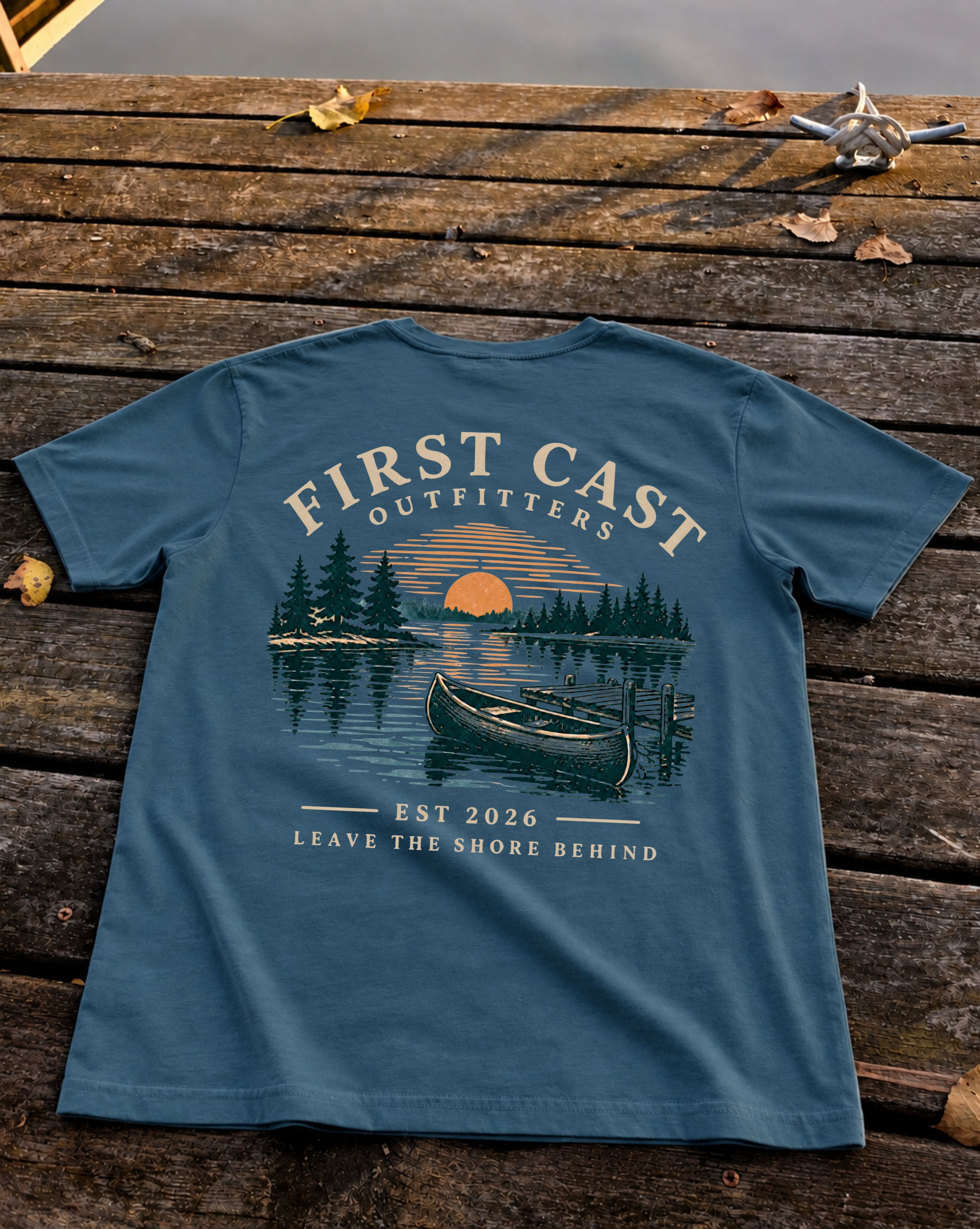 Sunset Launch Tee, Deep Teal