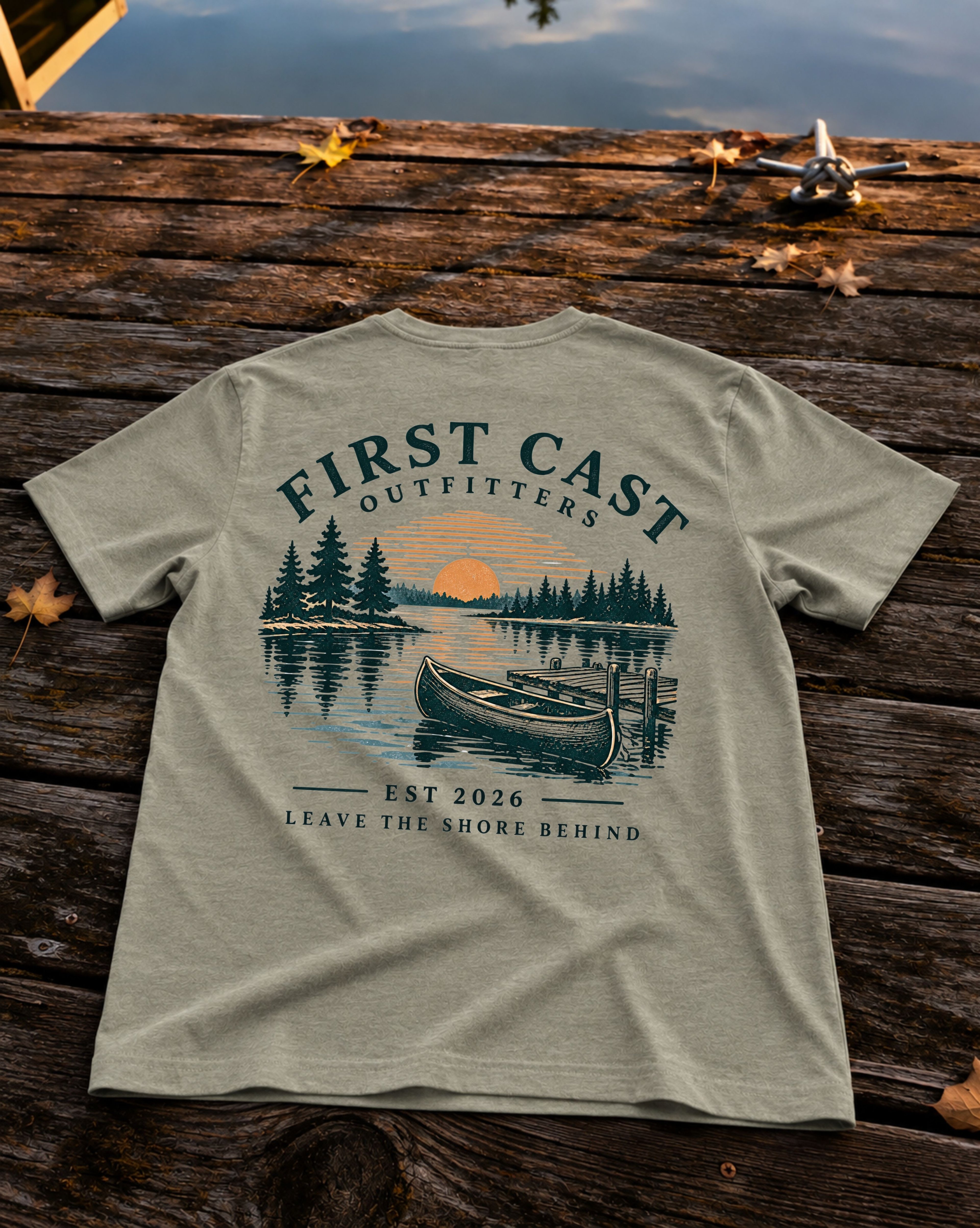 Sunset Launch Tee, Heather Stone
