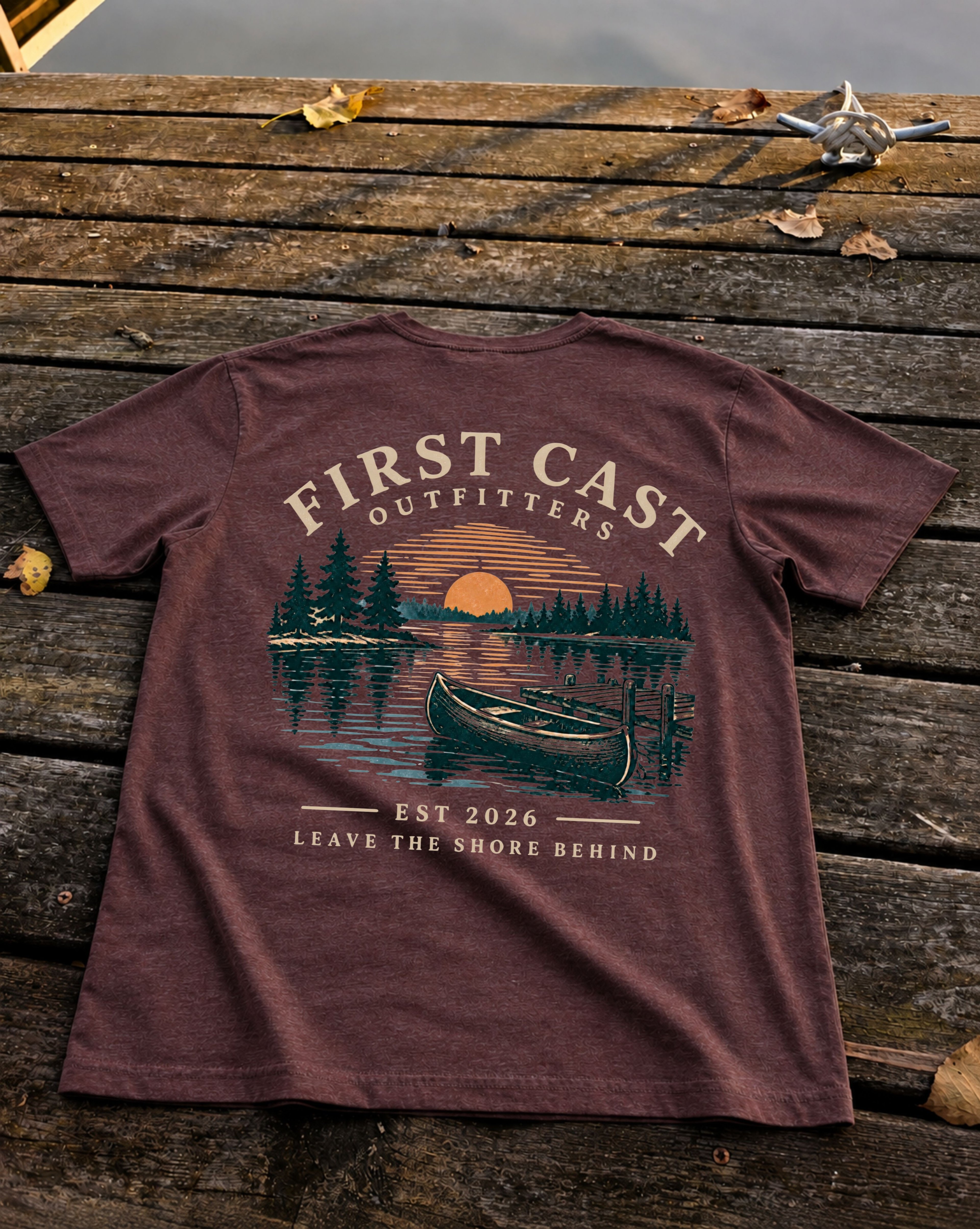 Sunset Launch Tee, Heather Maroon