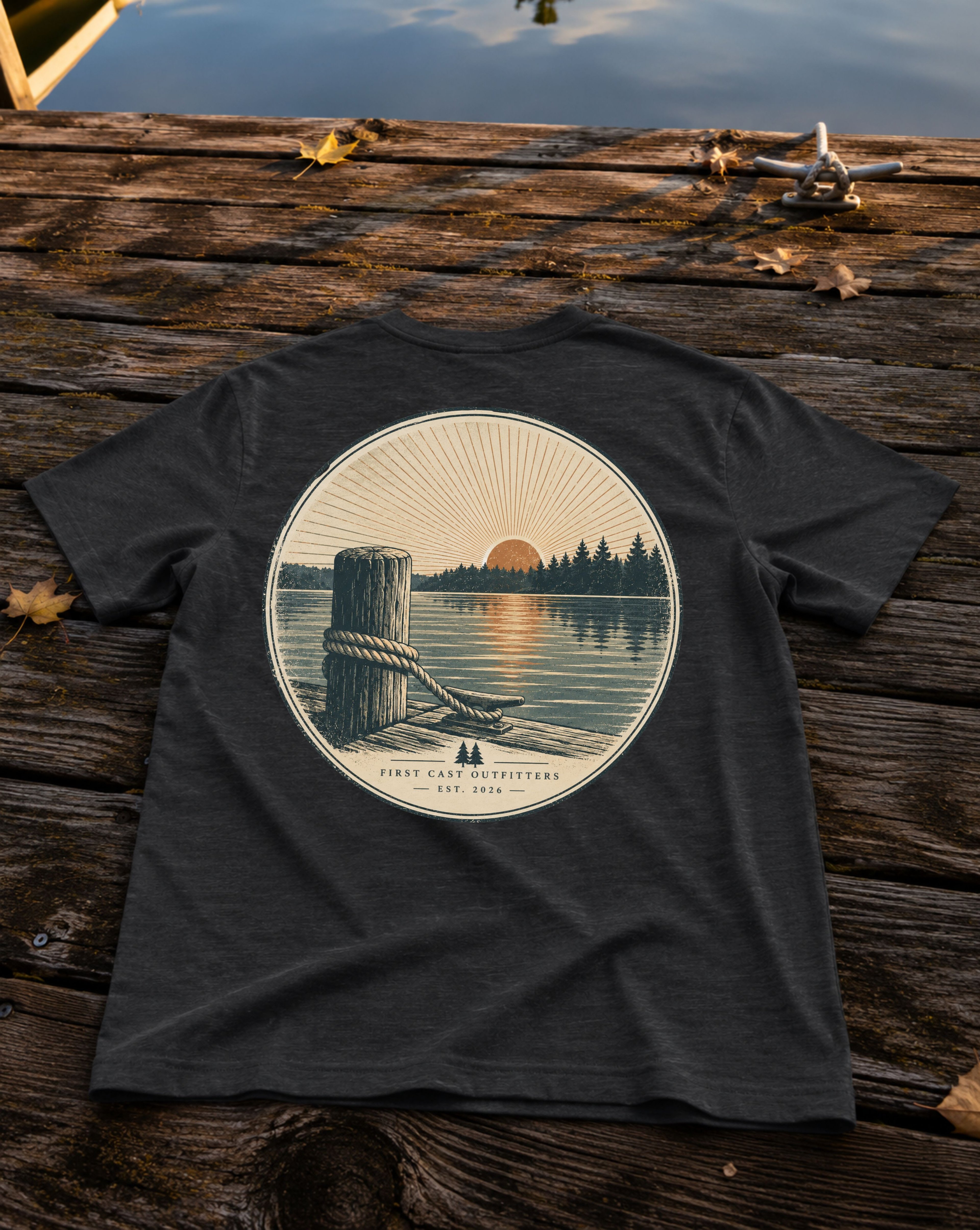 Last Light Dock Tee, Dark Grey Heather