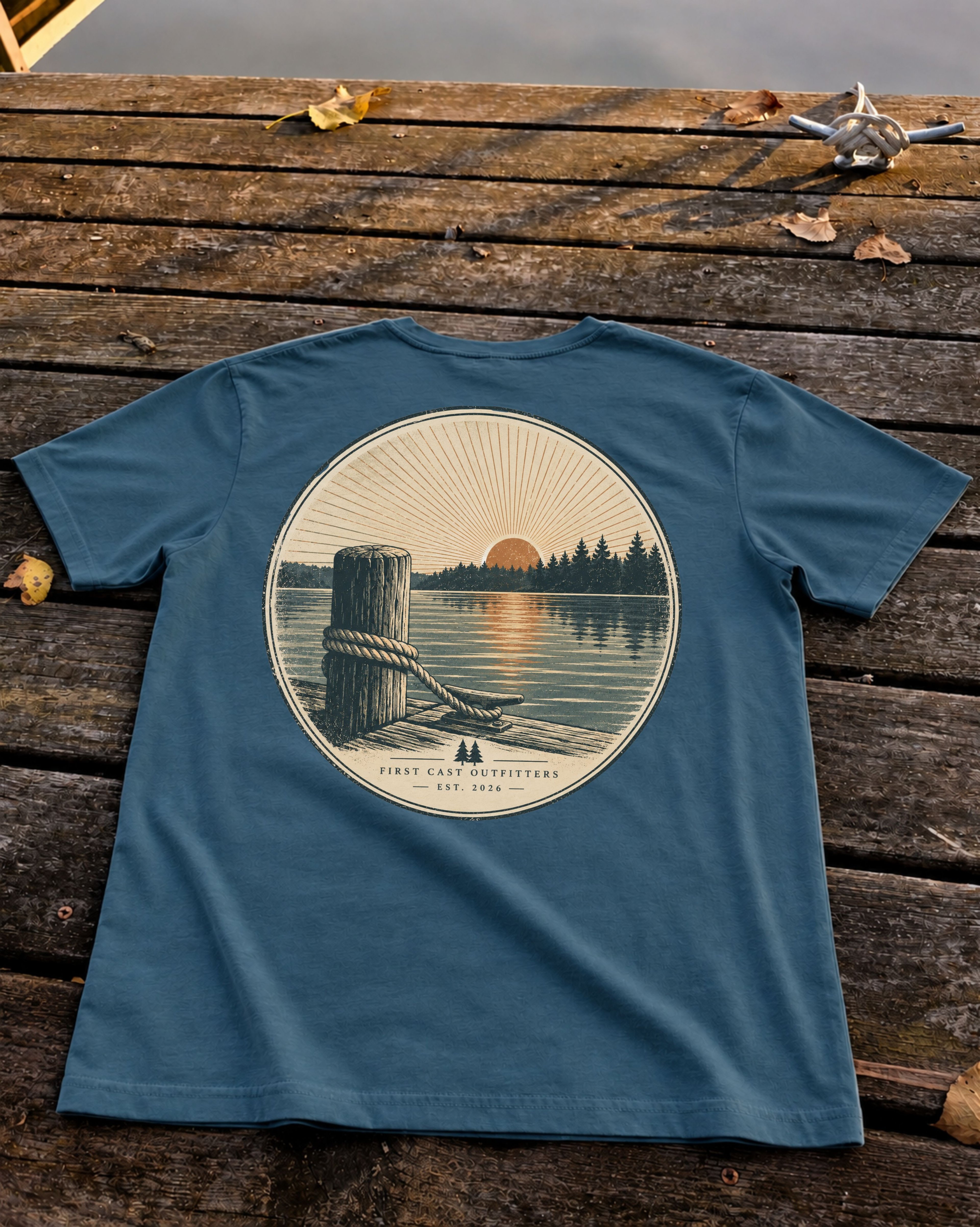 Last Light Dock Tee, Deep Teal