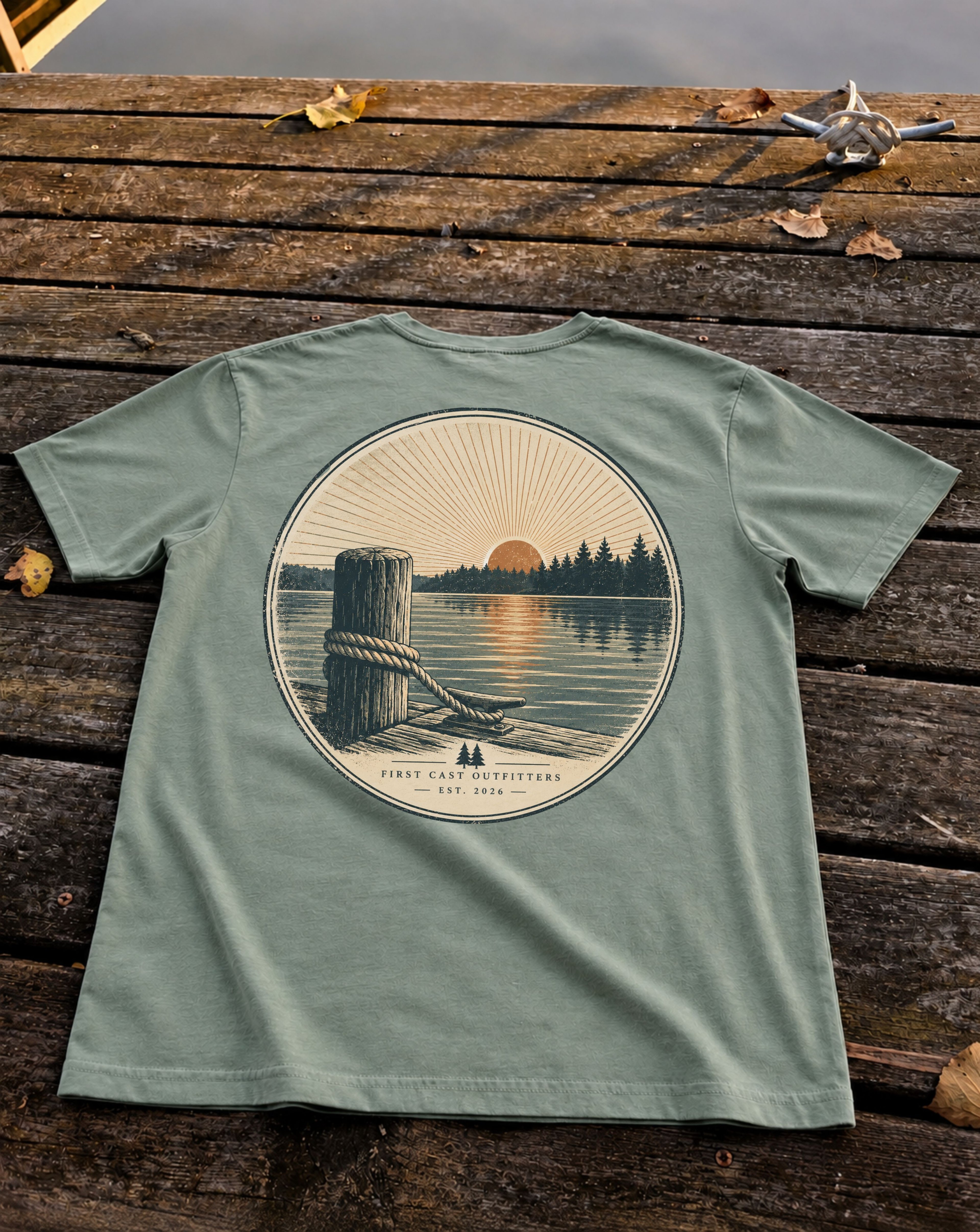Last Light Dock Tee, Sage