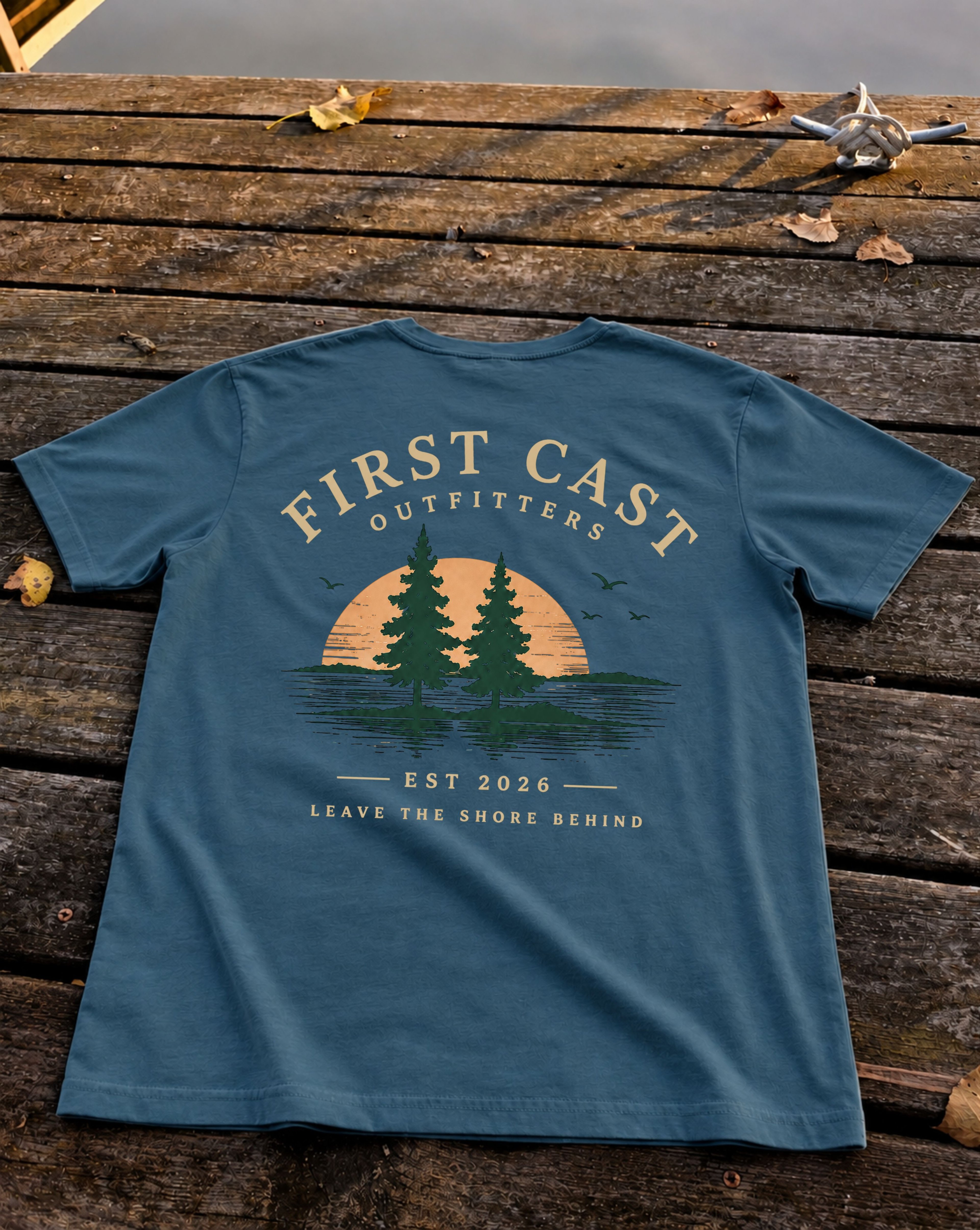 First Cast Heritage Tee, Deep Teal