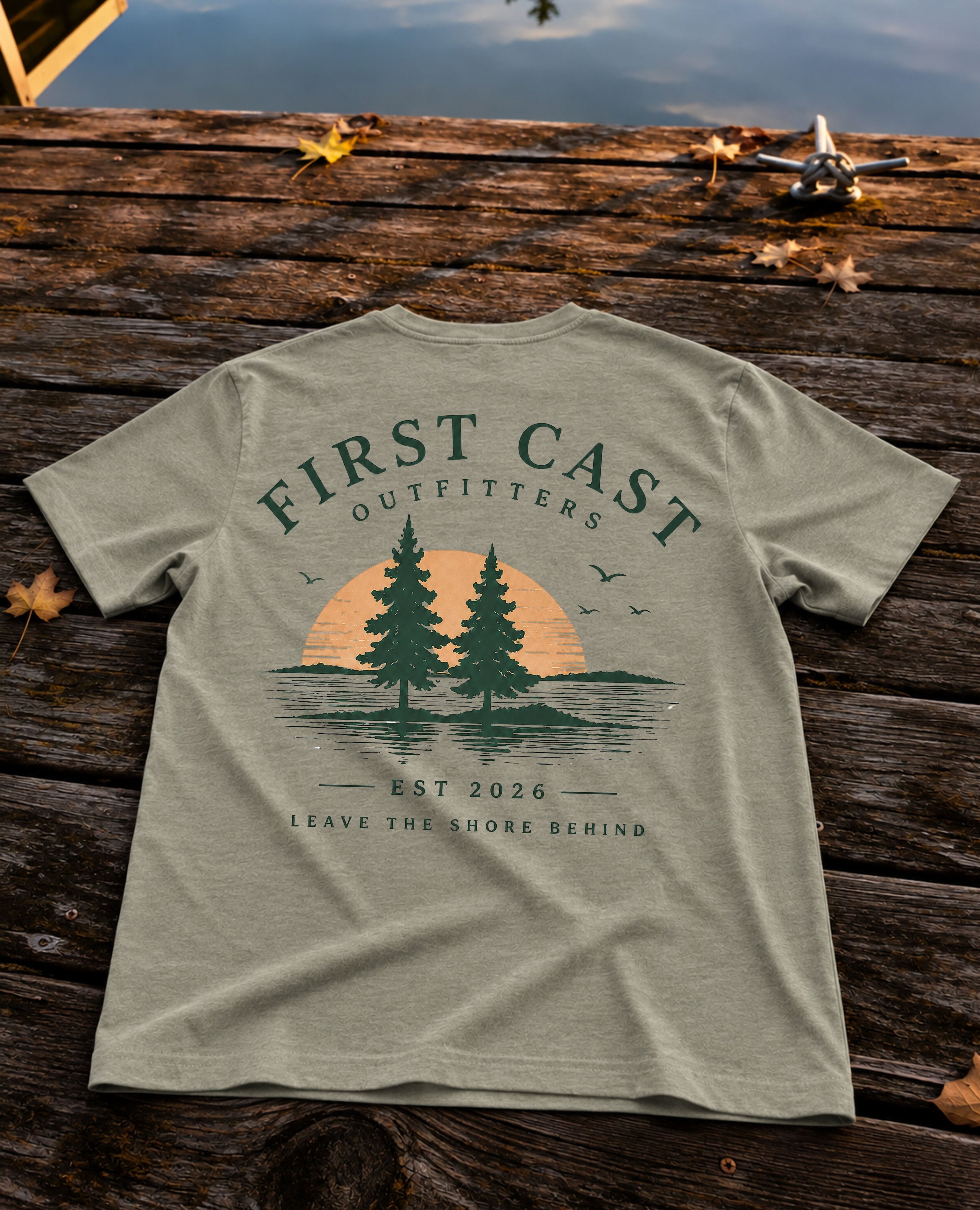 First Cast Heritage Tee, Heather Stone