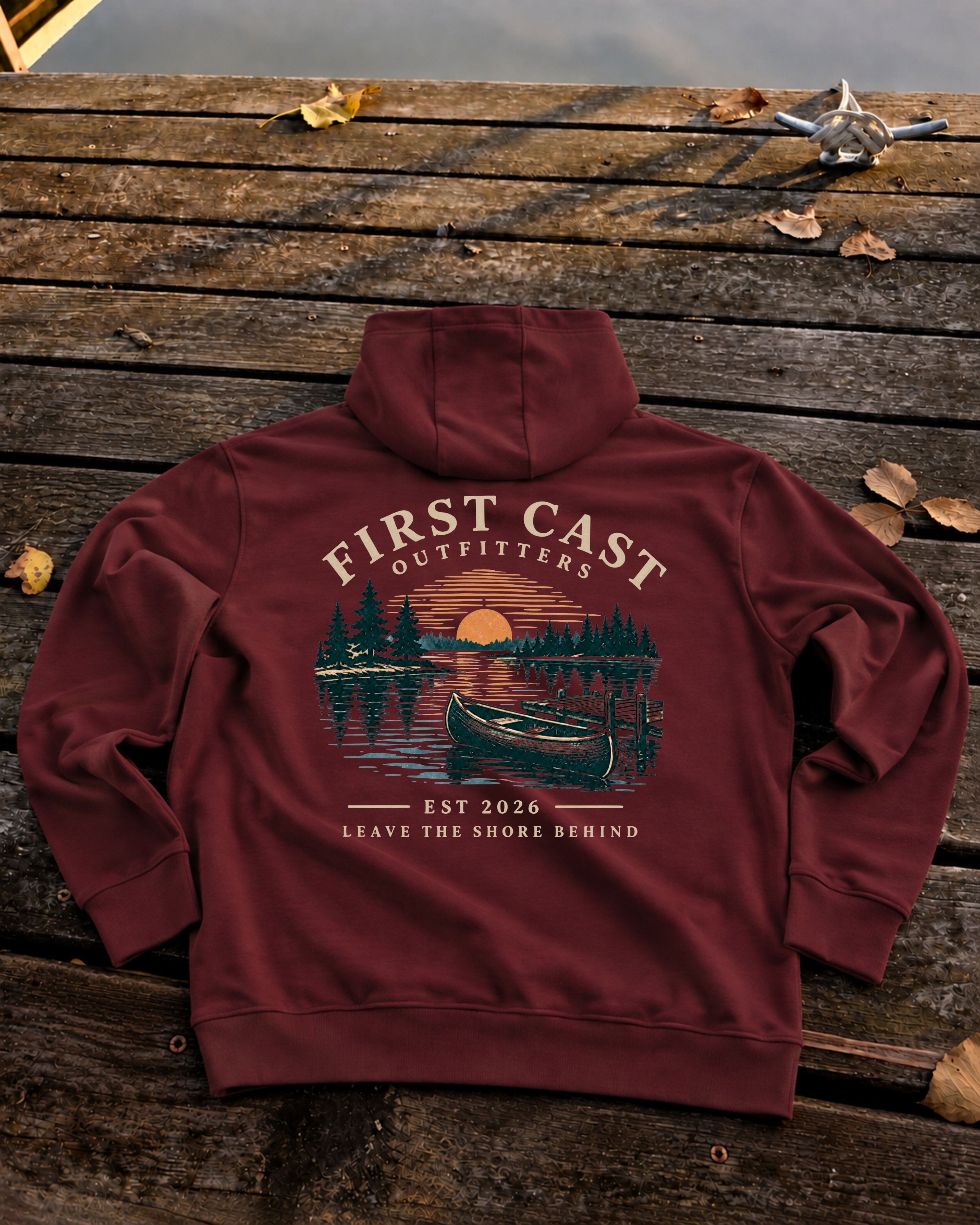 Sunset Launch Hoodie, Burgundy