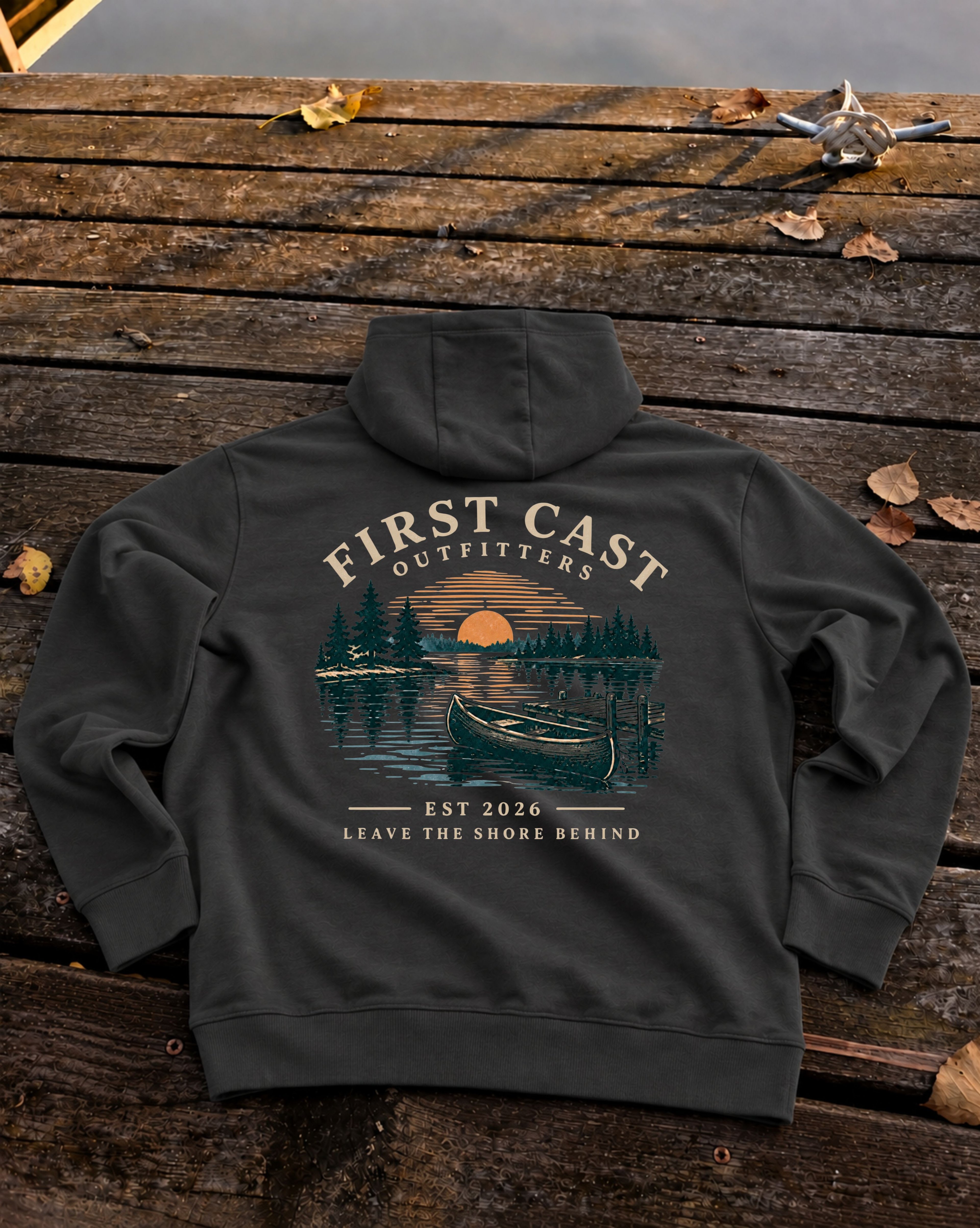 Sunset Launch Hoodie, Charcoal Heather
