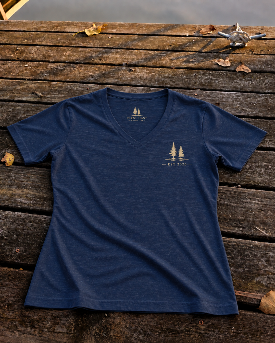 Women’s Heritage V-Neck Tee, Heather Navy