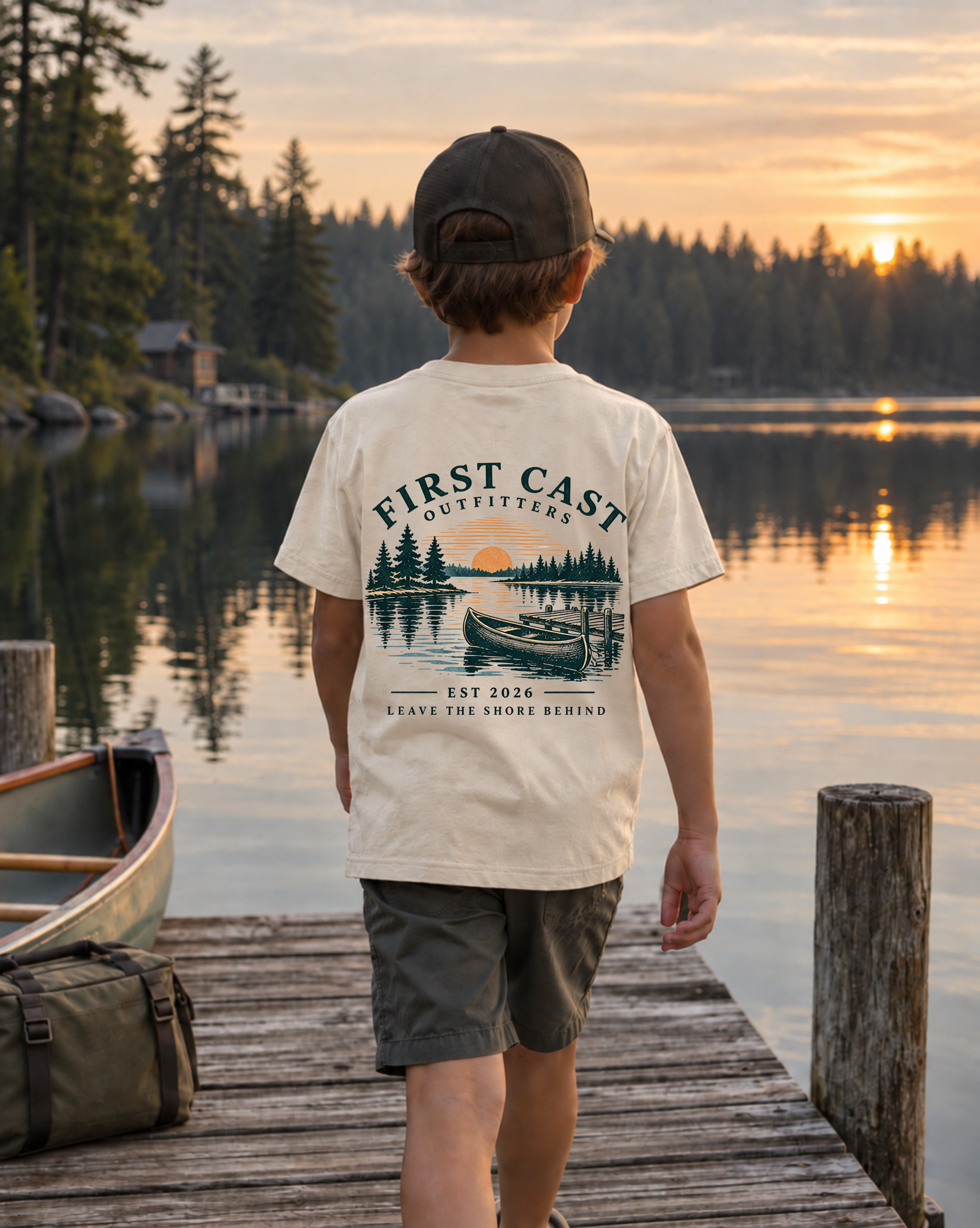 Youth Sunset Launch Tee, Natural