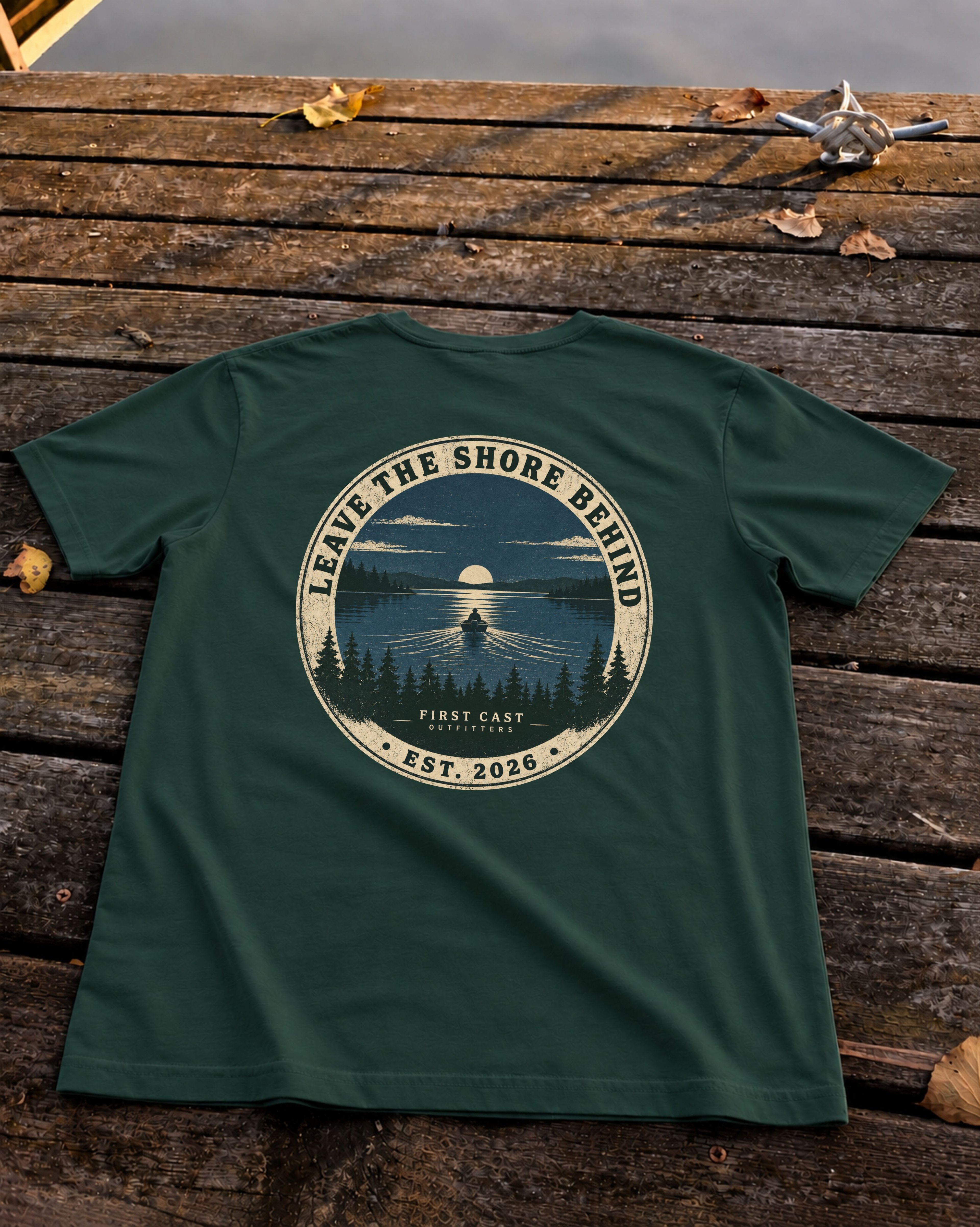 Leave the Shore Behind Badge Tee, Forest