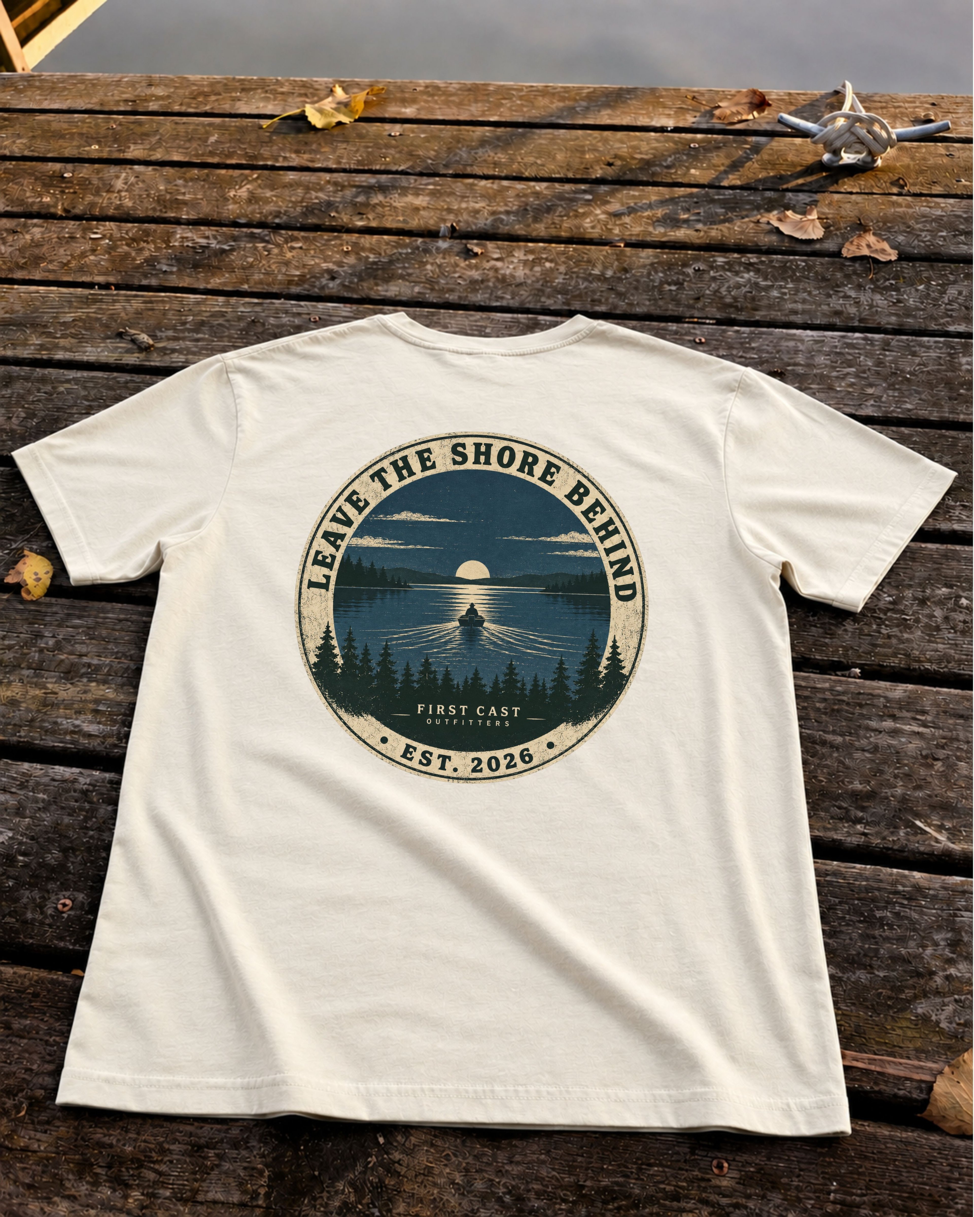 Leave the Shore Behind Badge Tee, Natural