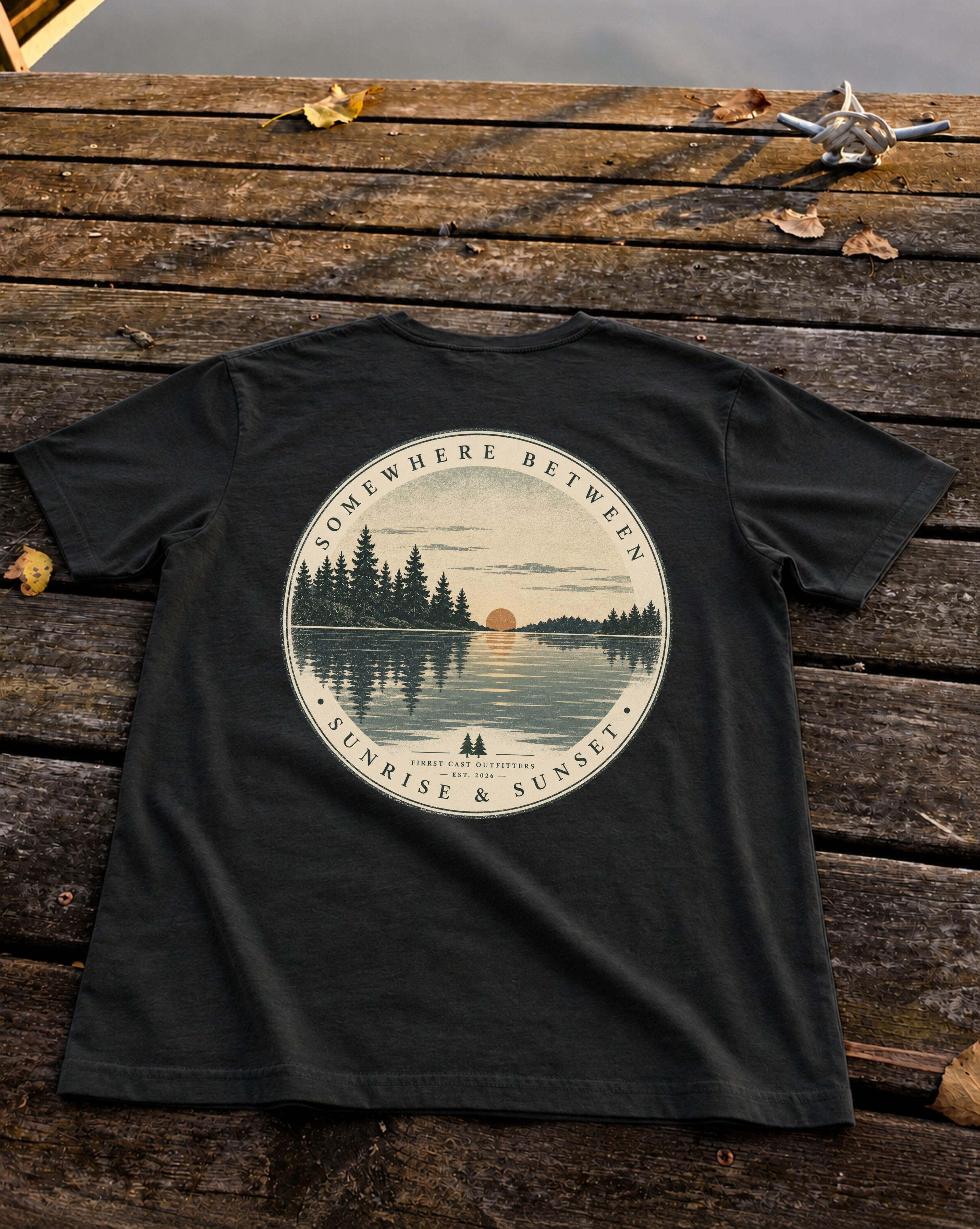 Between Sunrise & Sunset Tee, Solid Black Blend