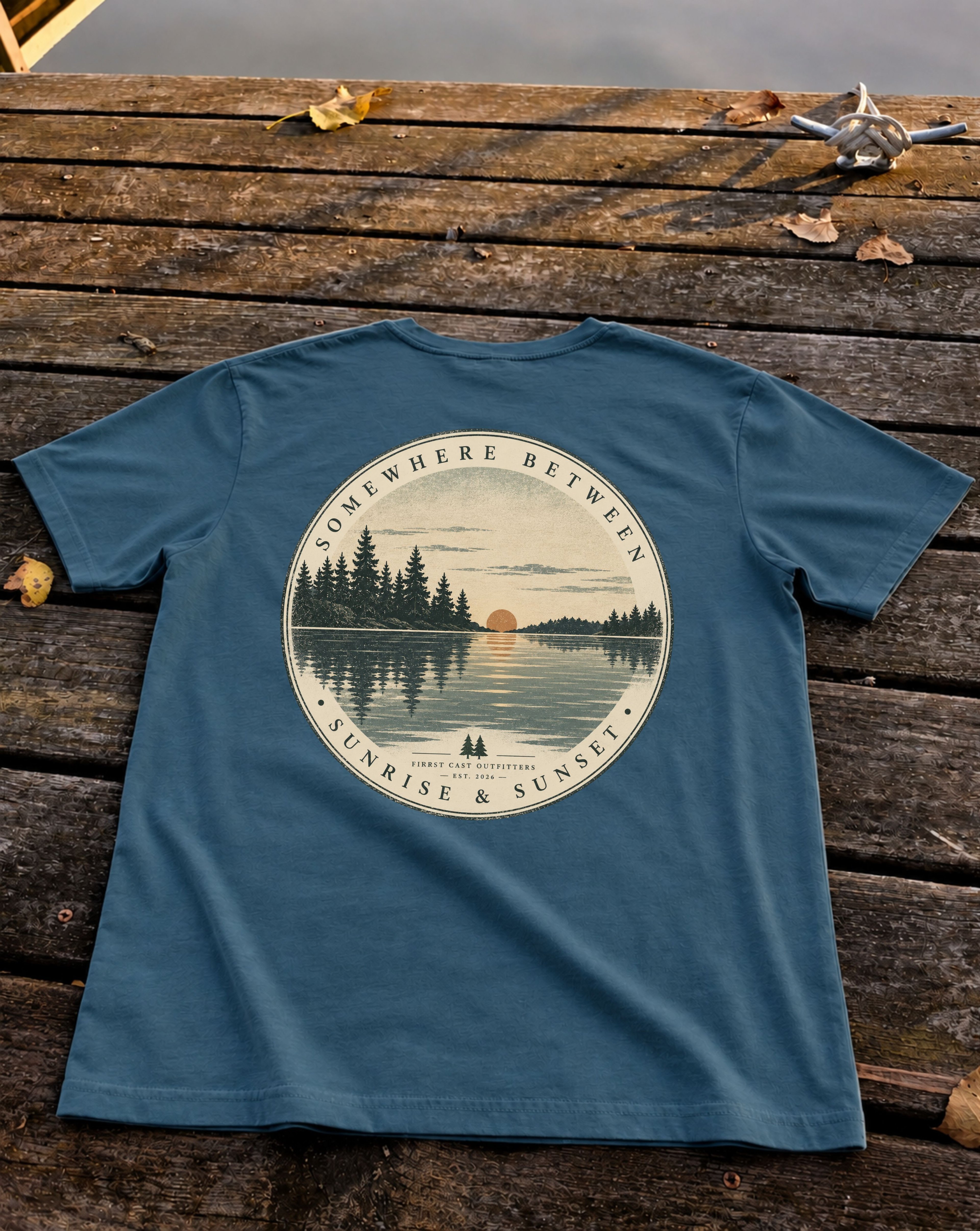 Between Sunrise & Sunset Tee, Deep Teal