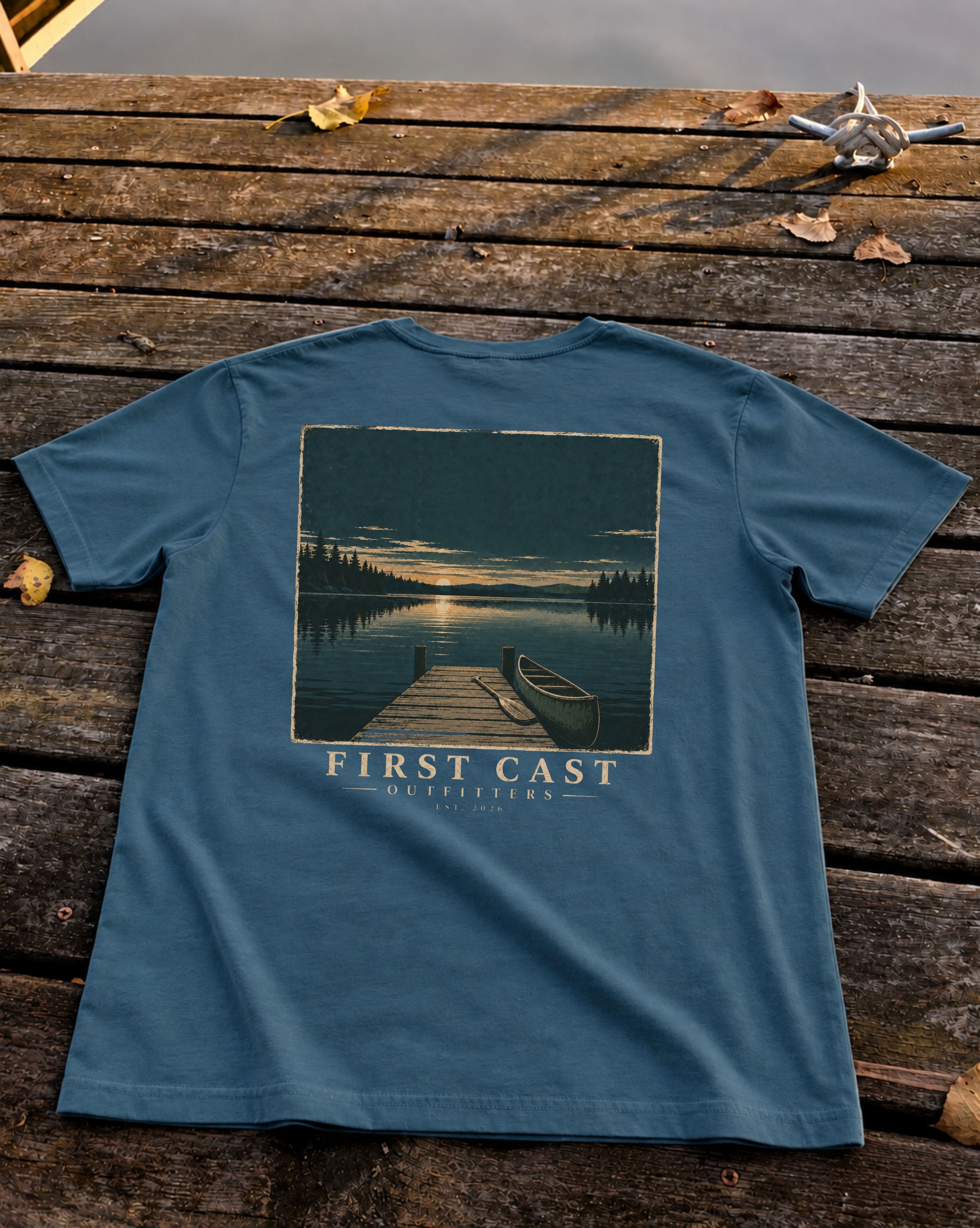 Last Light Launch Tee, Deep Teal