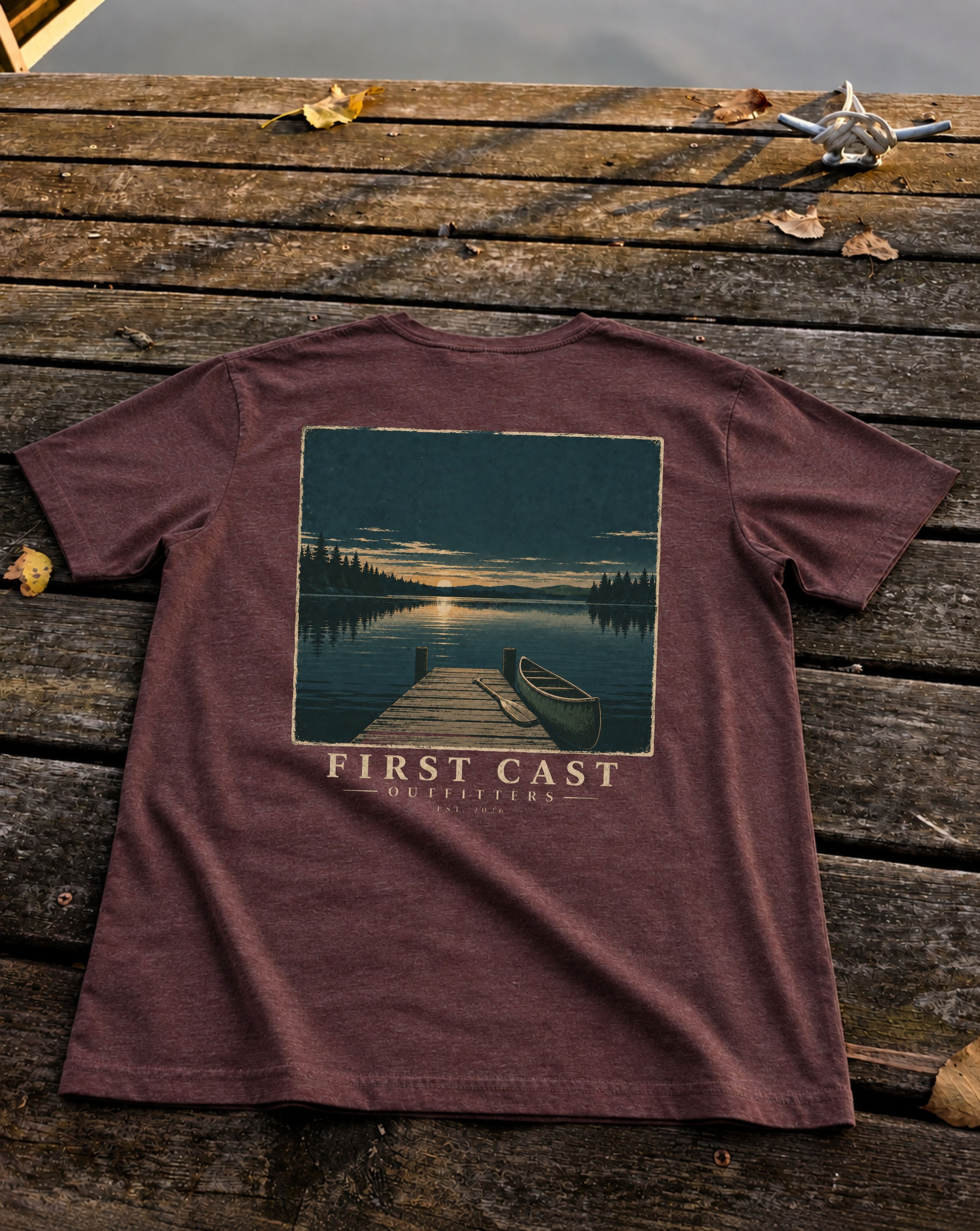Last Light Launch Tee, Heather Maroon