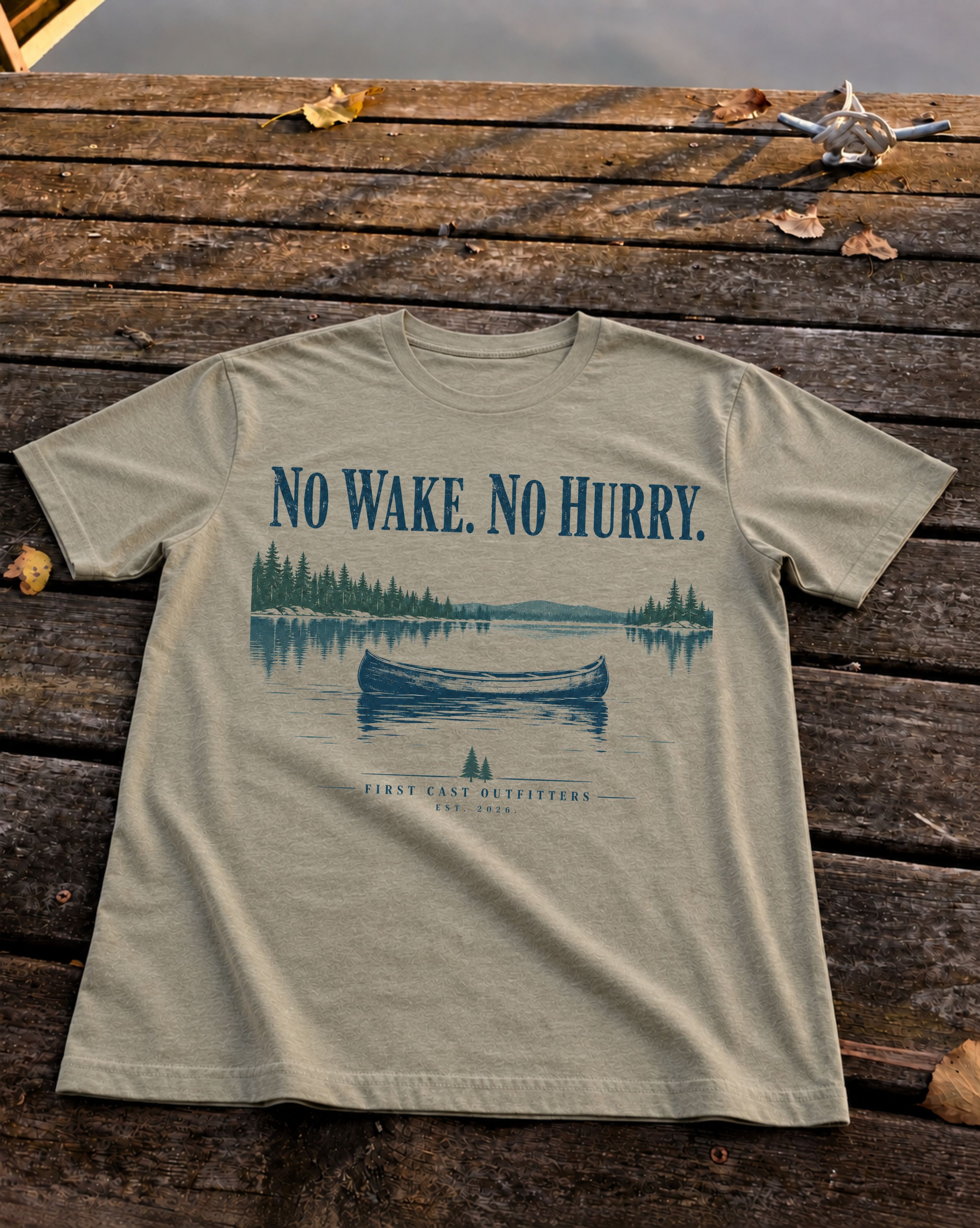 No Wake Tee, Heather Stone