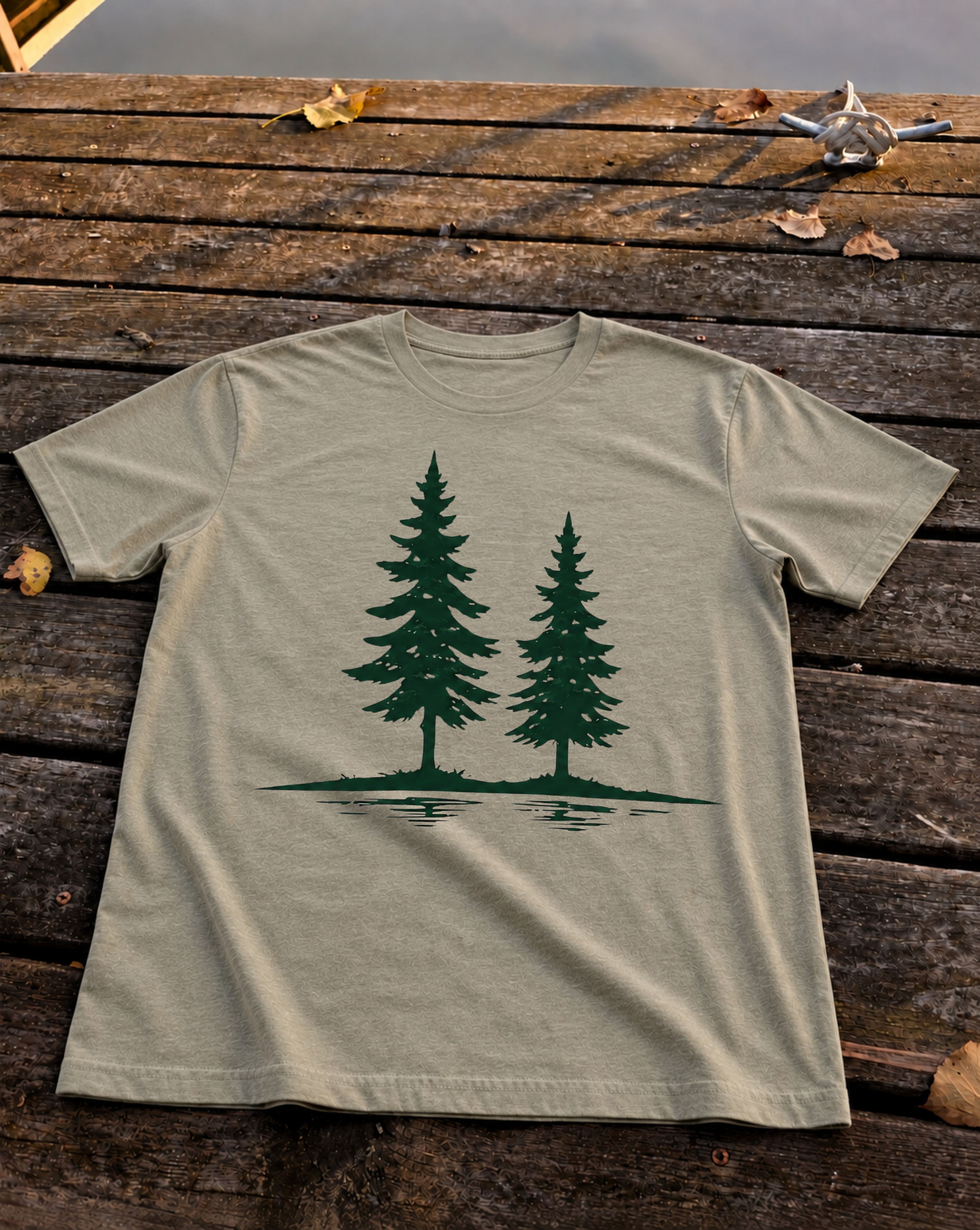 Stillwater Pines Tee, Heather Stone