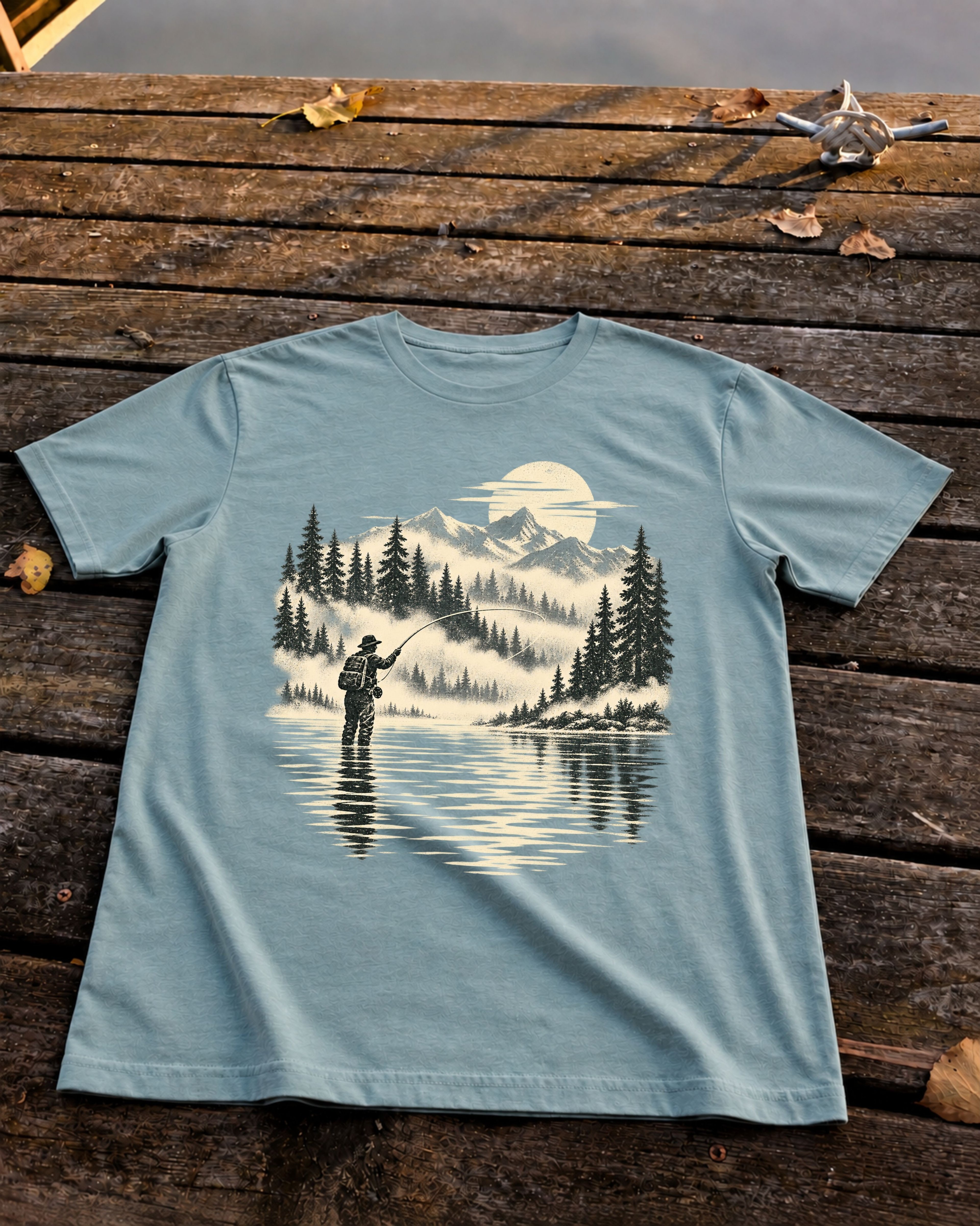 High Country Cast Tee, Heather Blue Lagoon