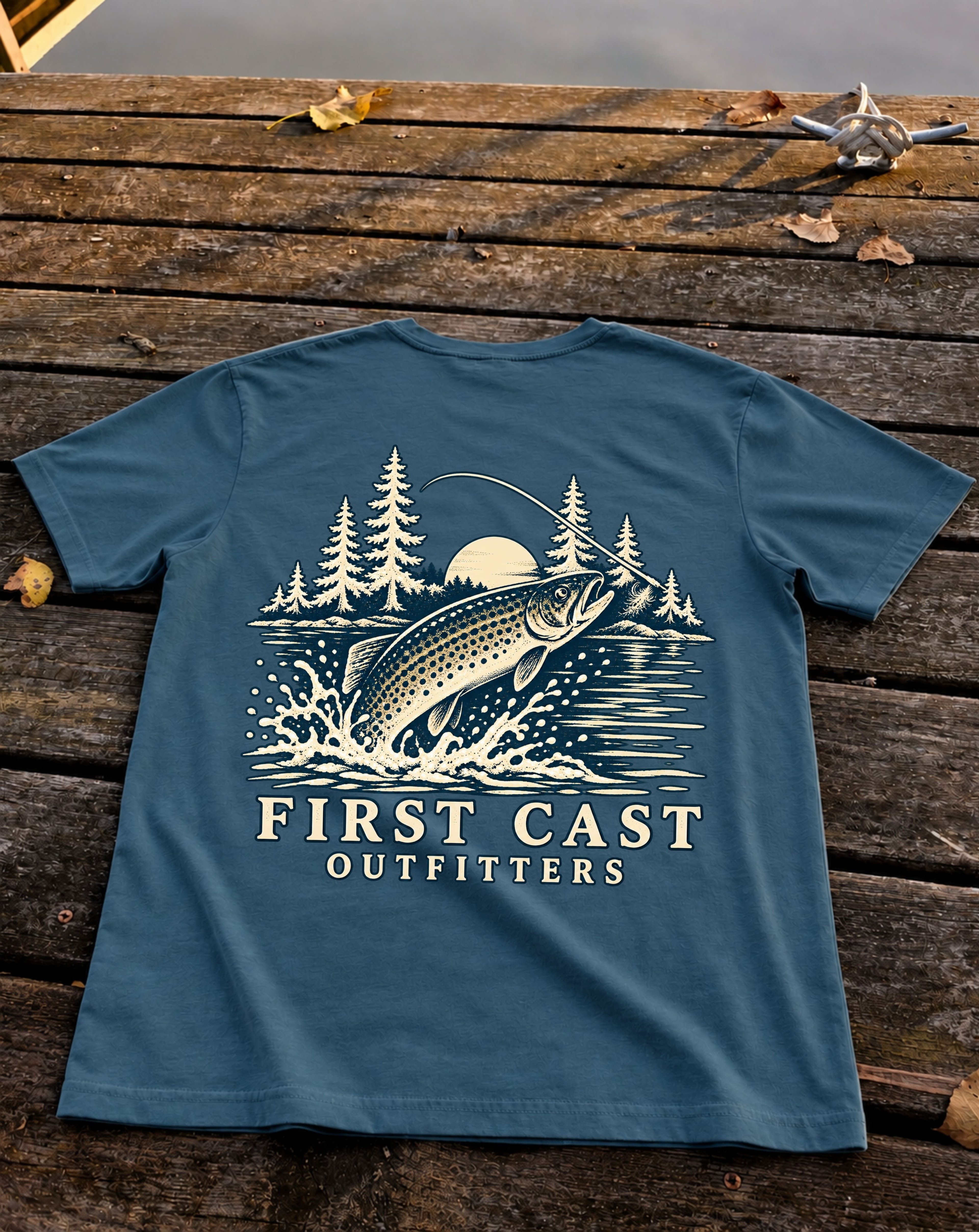 River Rise Tee, Deep Teal