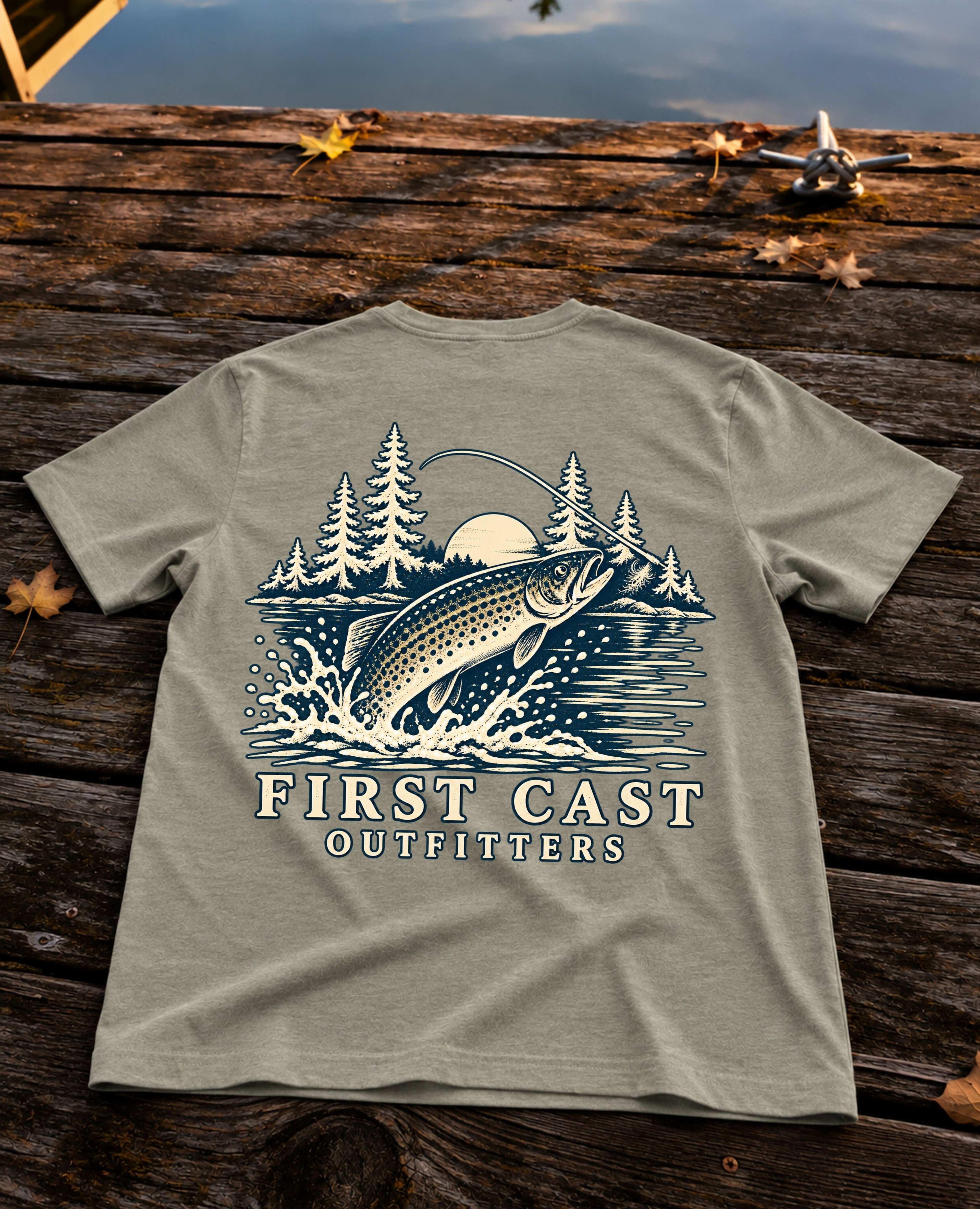 River Rise Tee, Heather Stone