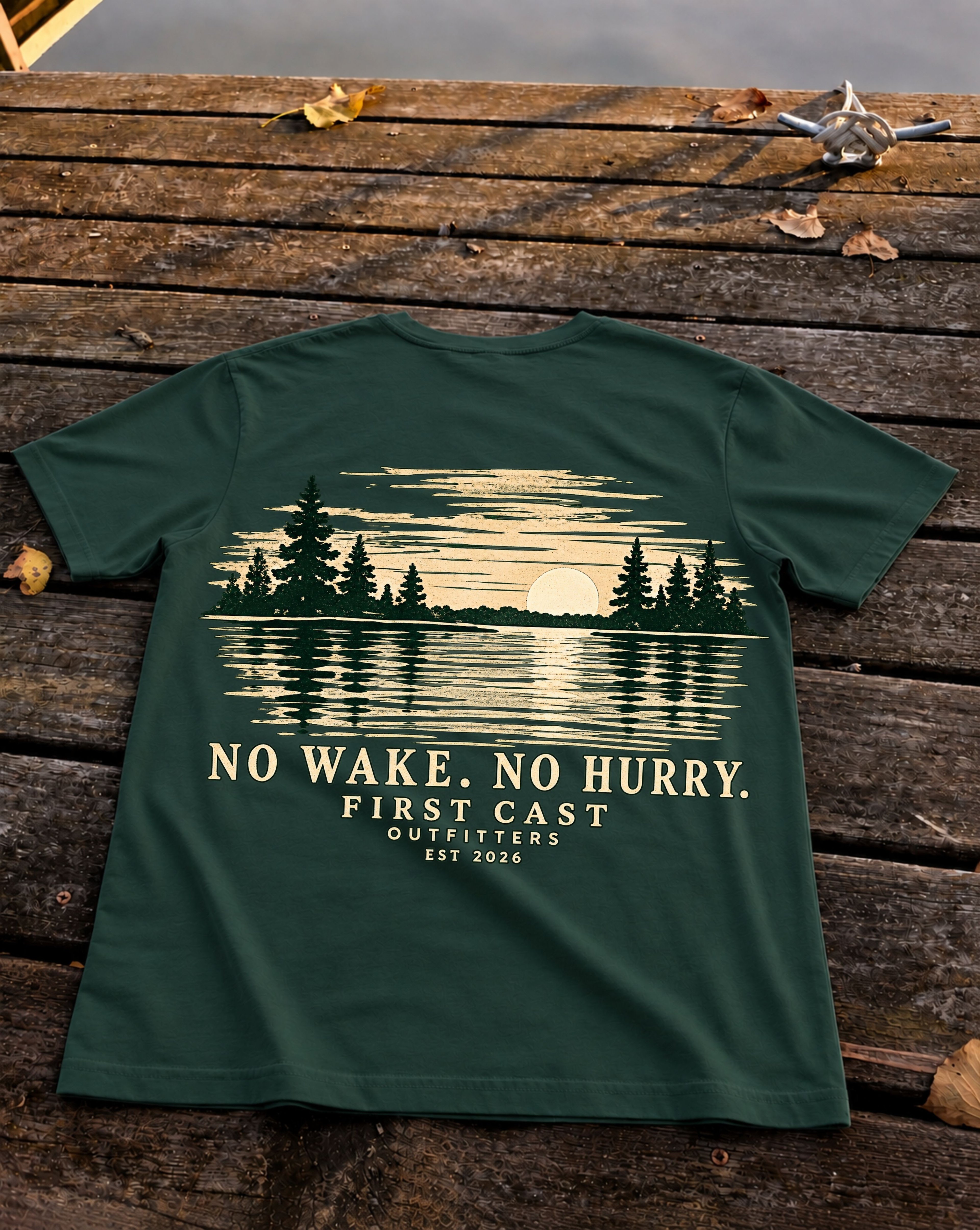 No Wake No Hurry Tee, Forest