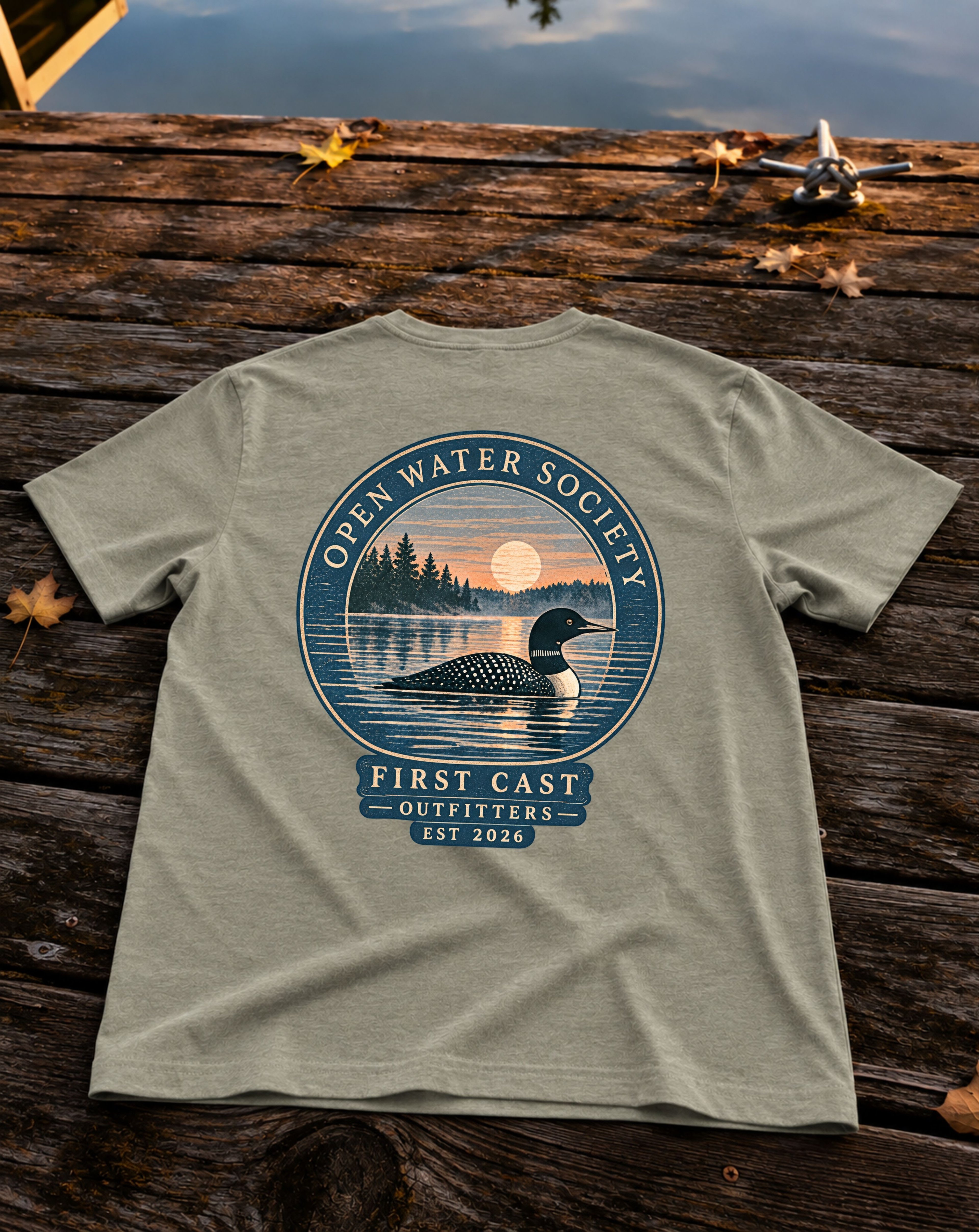 Open Water Society Tee, Heather Stone