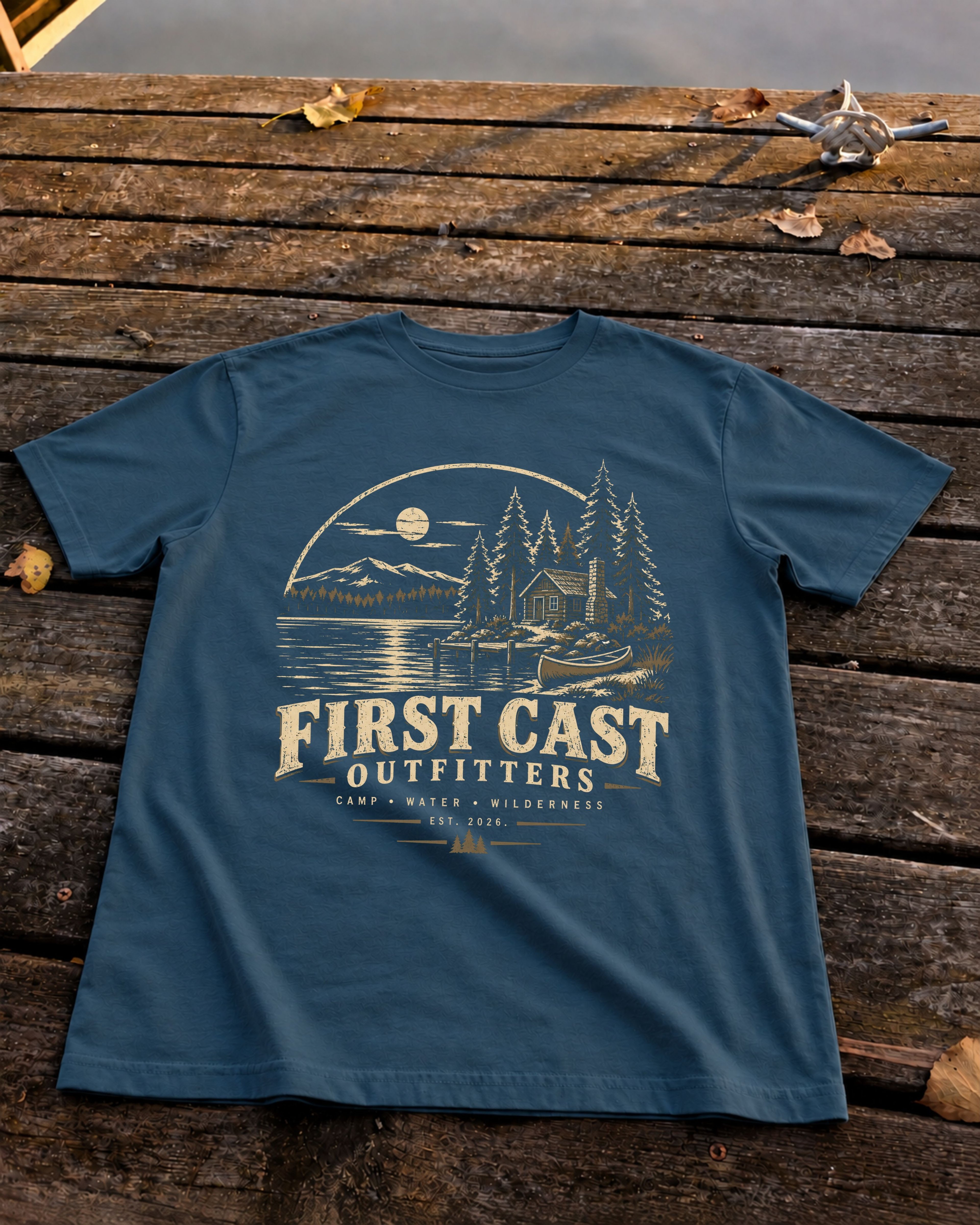 Wilderness Camp Tee, Deep Teal