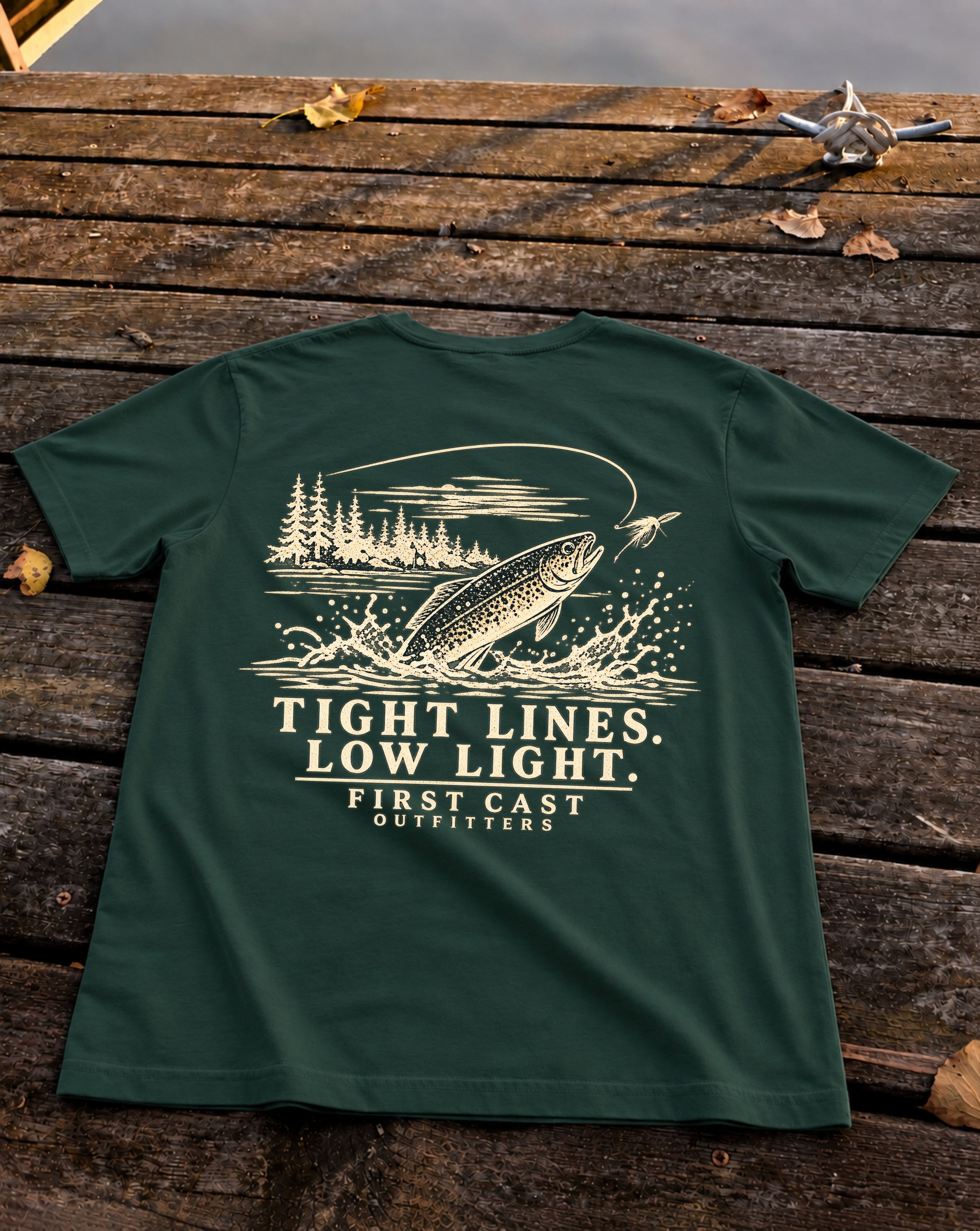Tight Lines Low Light Tee, Forest