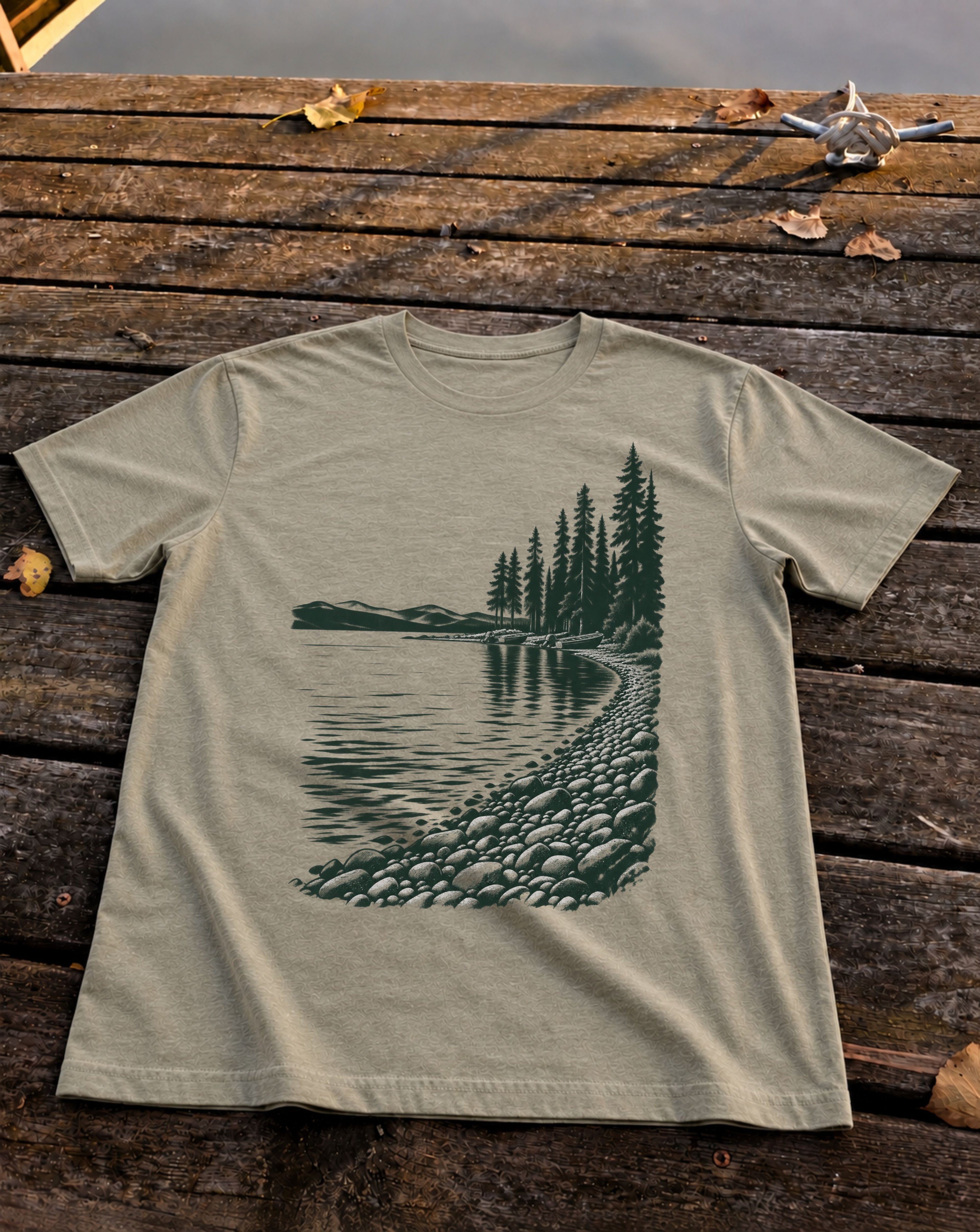 Quiet Shore Tee, Heather Stone