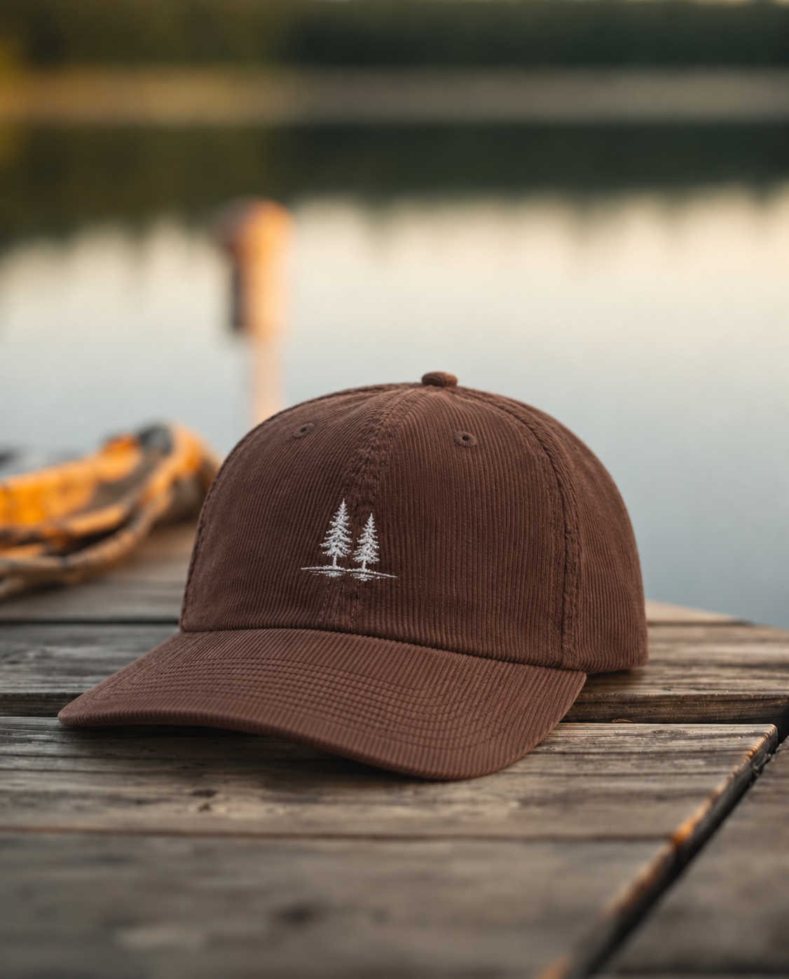 Twin Pines Corduroy Cap, Dark Brown