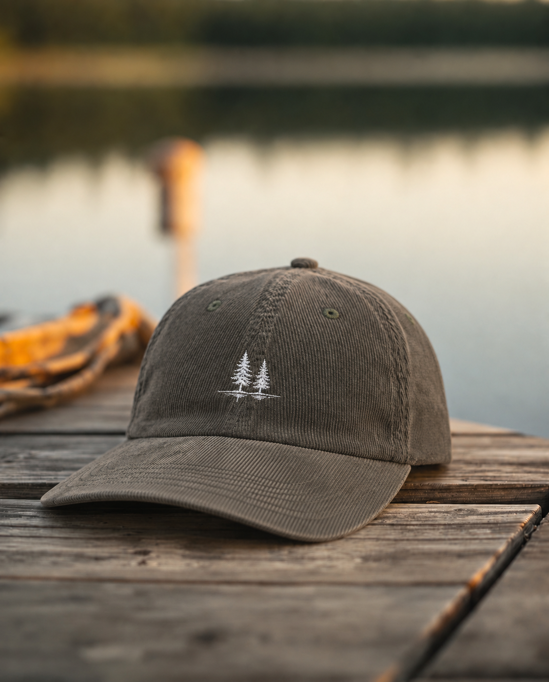 Twin Pines Corduroy Cap, Olive