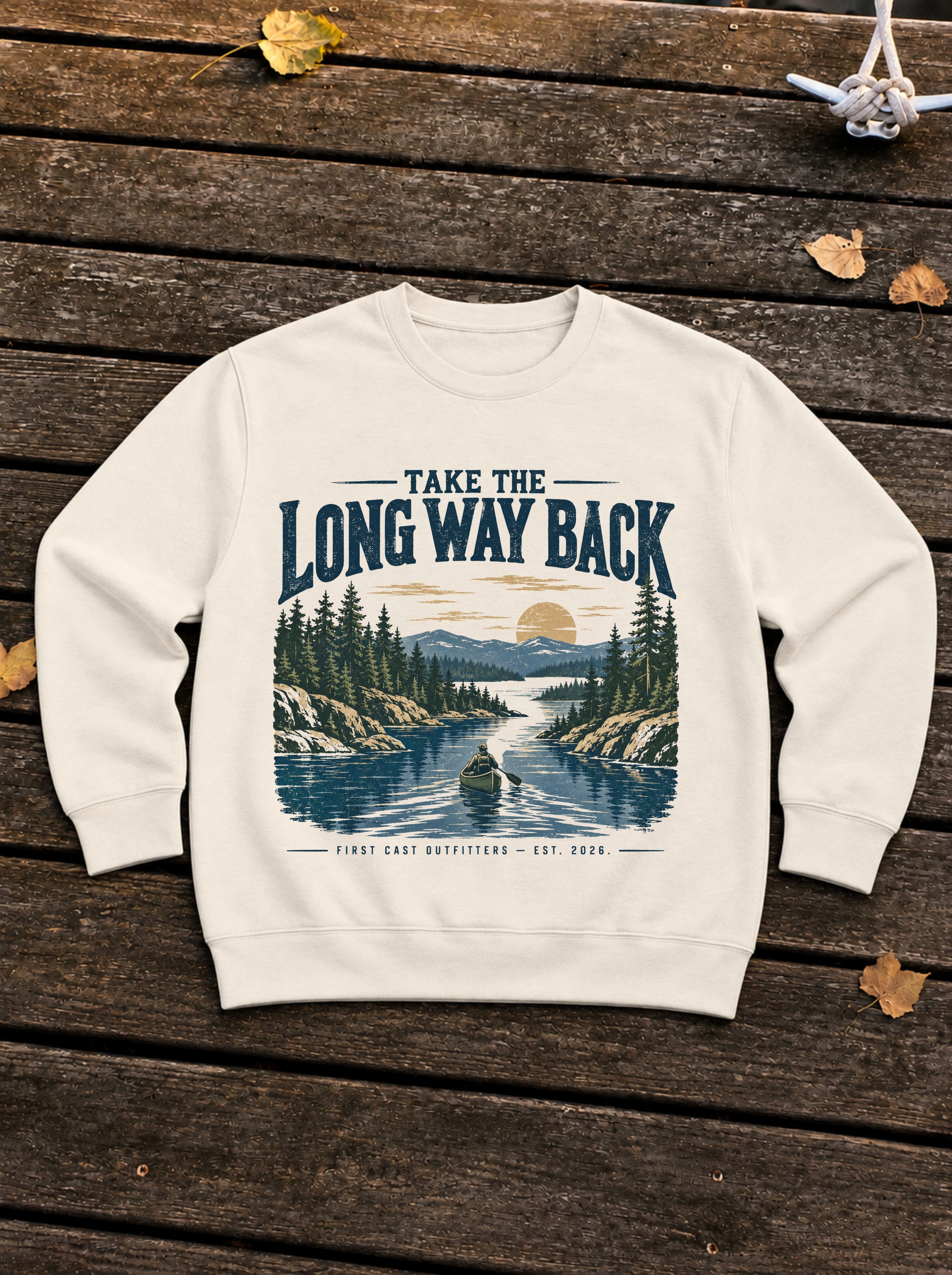 Long Way Back Crewneck, Sandshell