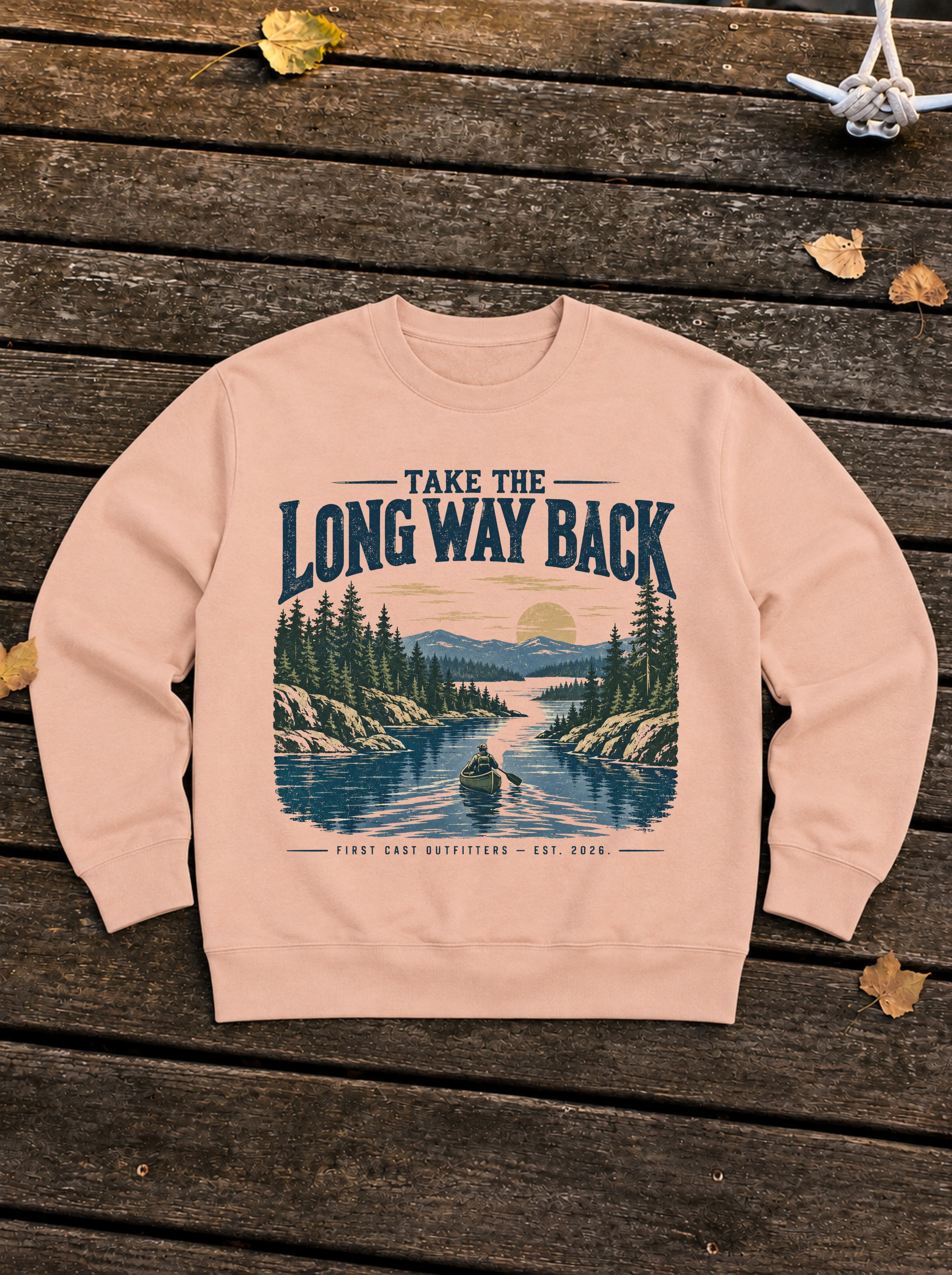 Long Way Back Crewneck, Pale Pink