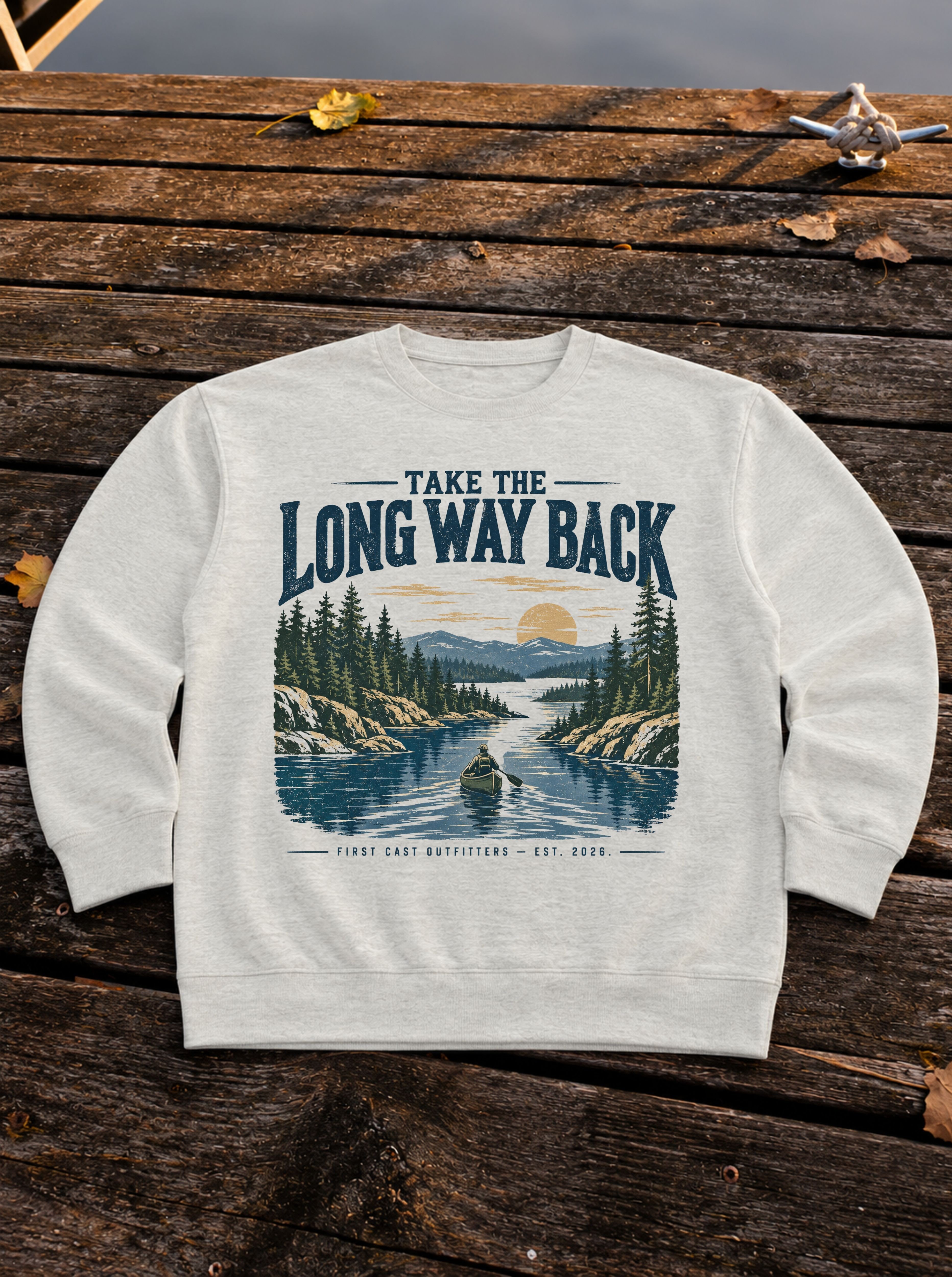 Long Way Back Crewneck, Oatmeal Heather