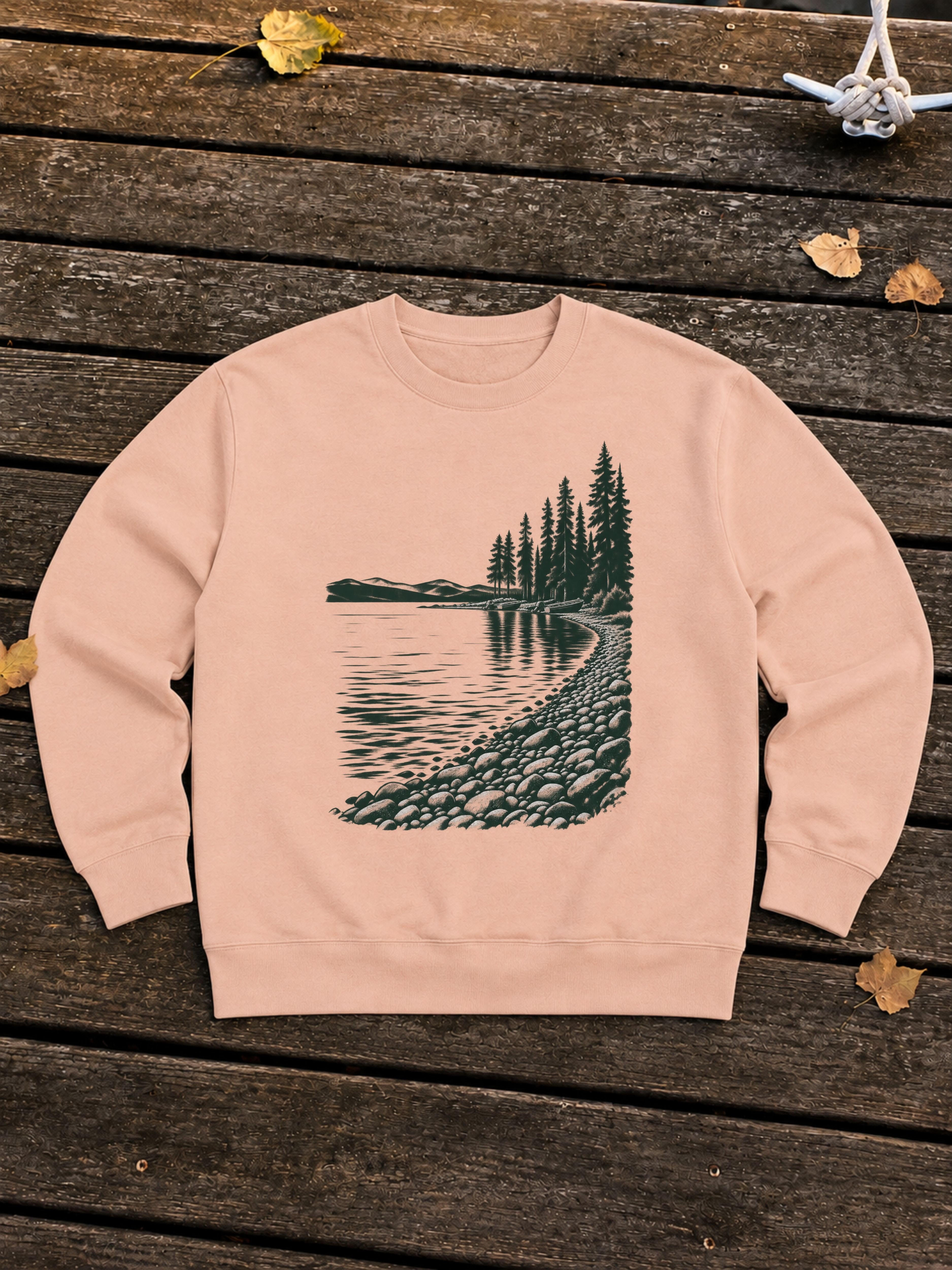 Quiet Shore Crewneck, Pale Pink