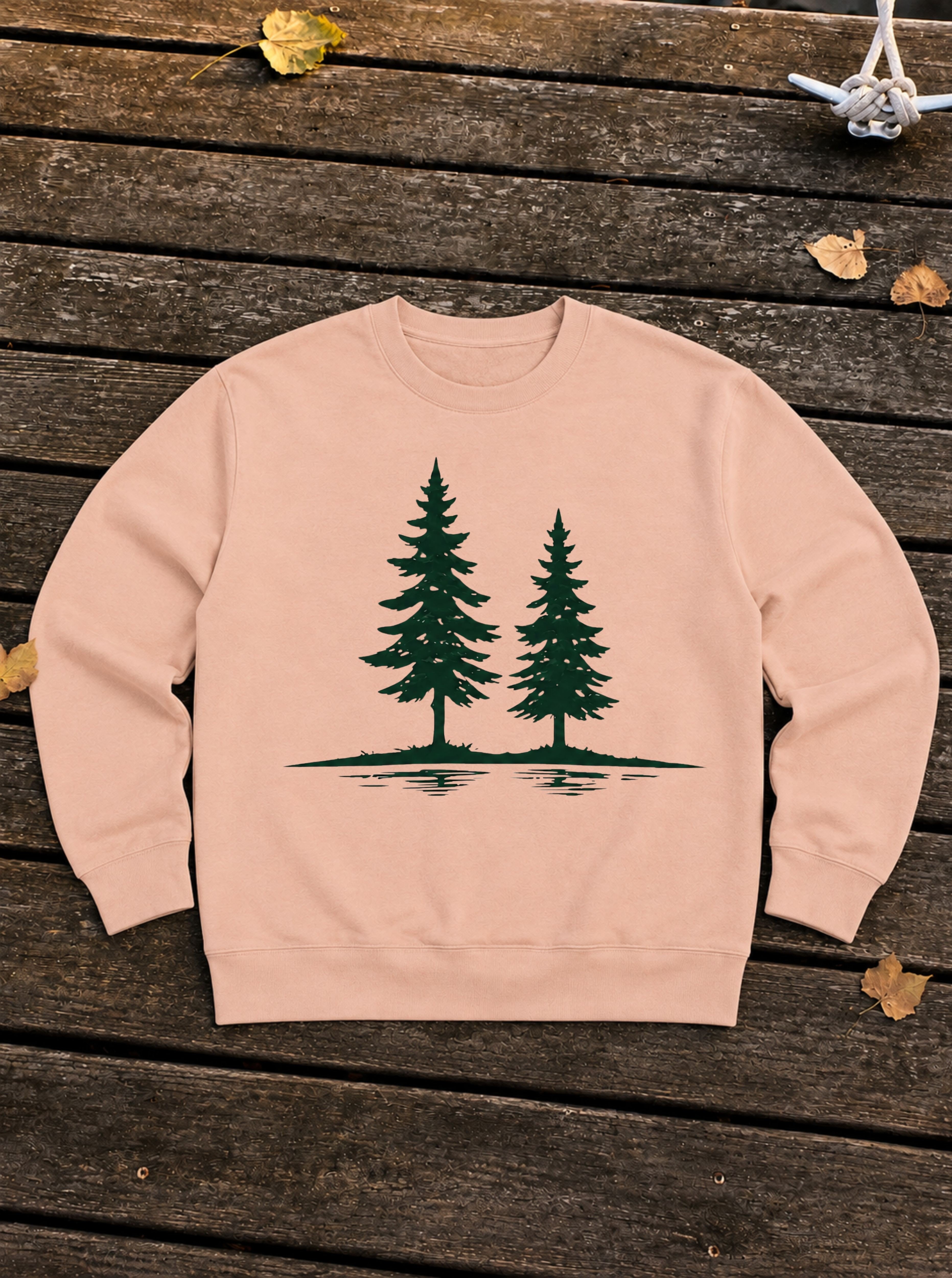 Twin Pines Crewneck, Pale Pink