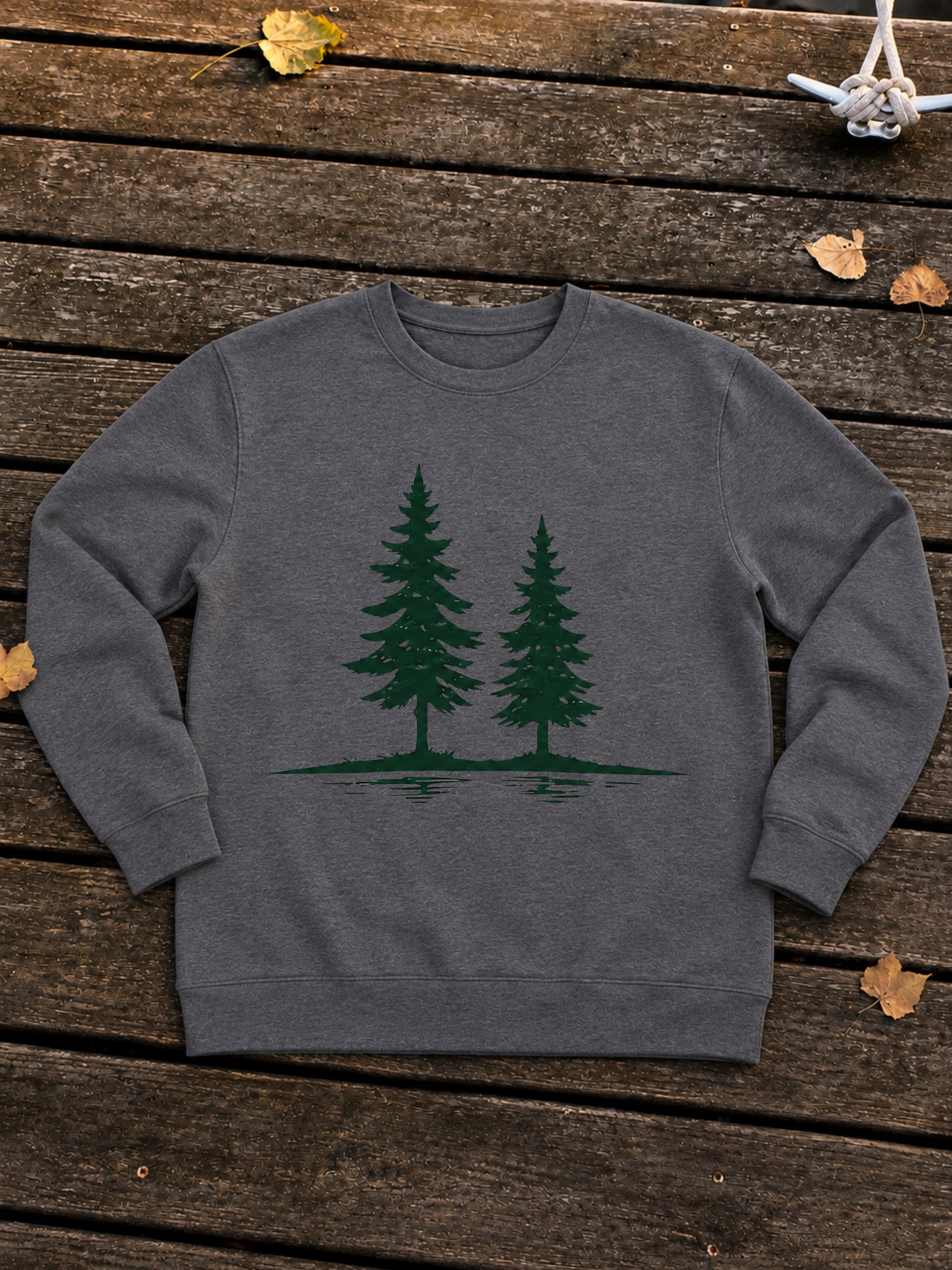 Twin Pines Crewneck, Charcoal Heather