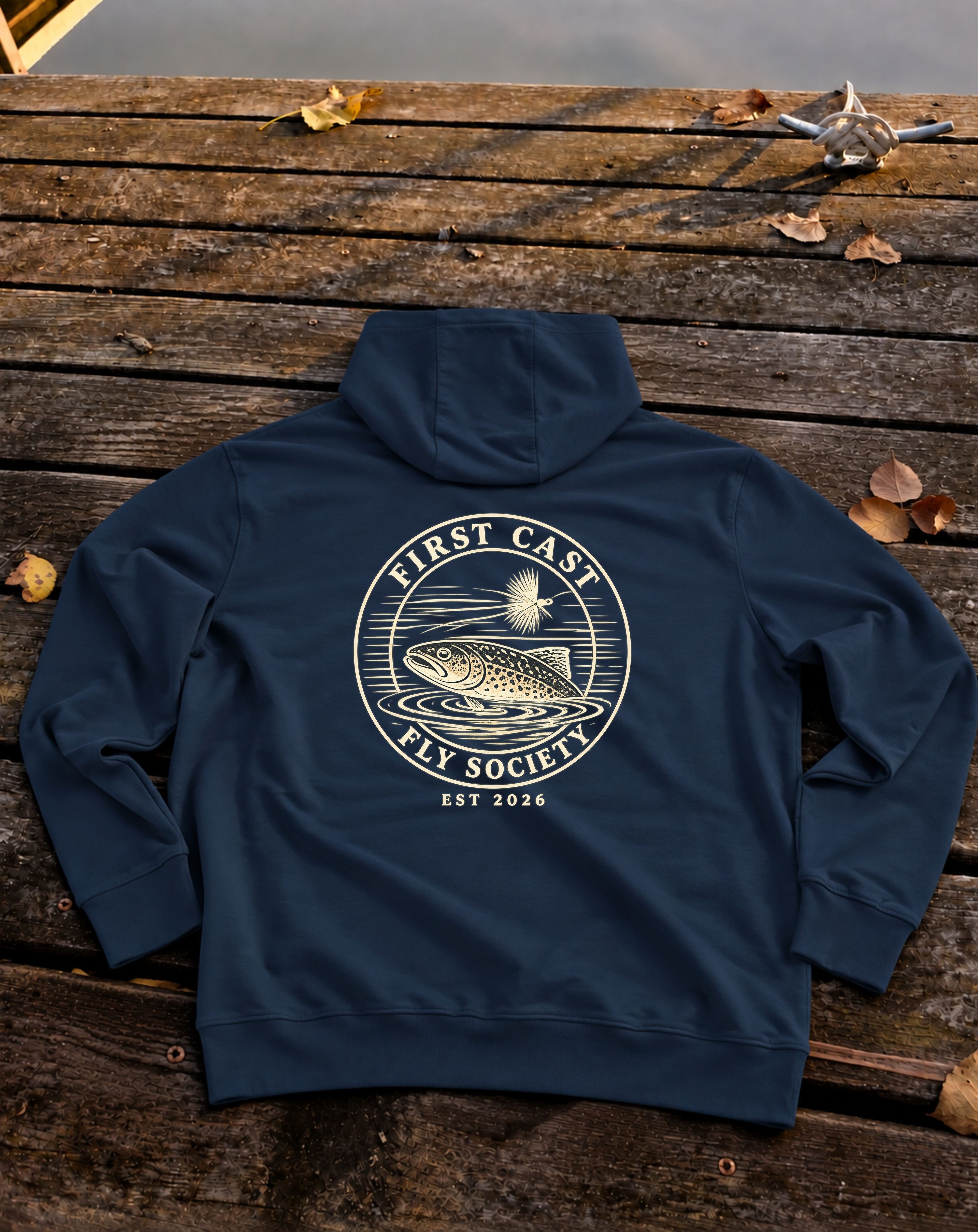 First Cast Fly Society Hoodie, Navy