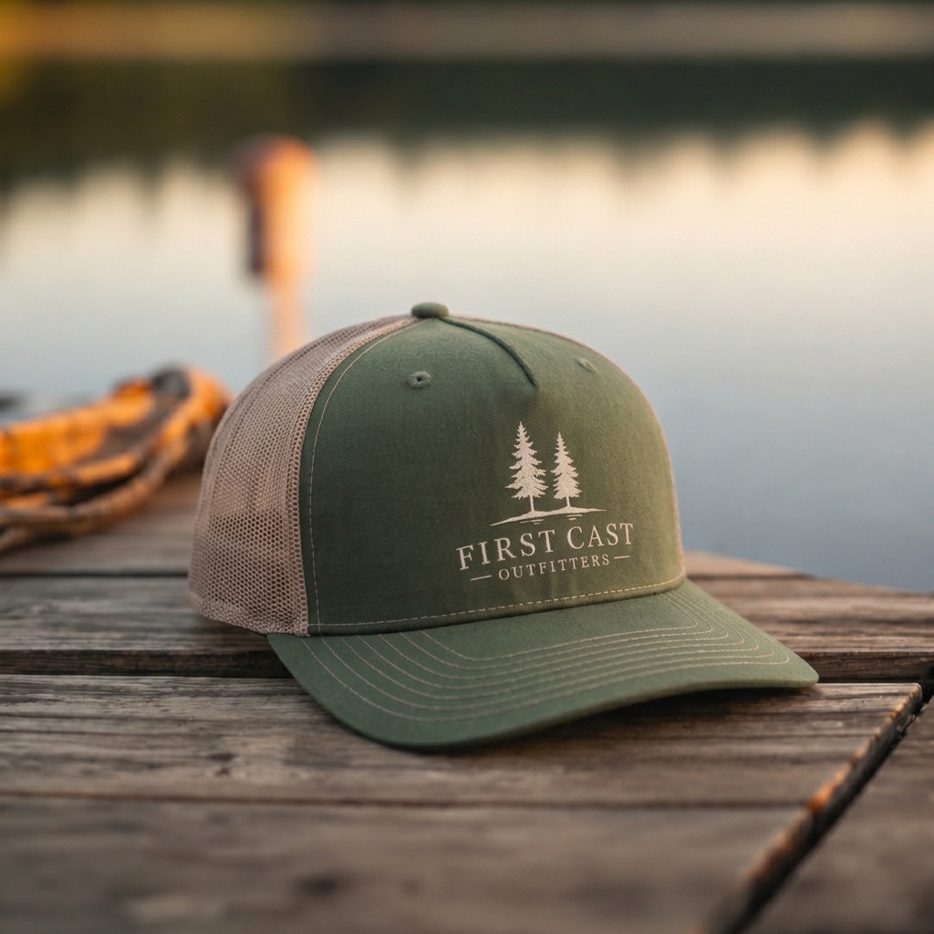 The Pine Ridge Trucker, Army Olive/ Tan, detail