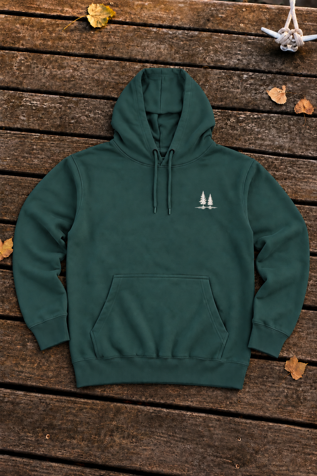 Twin Pines Embroidered Hoodie, Sports Green