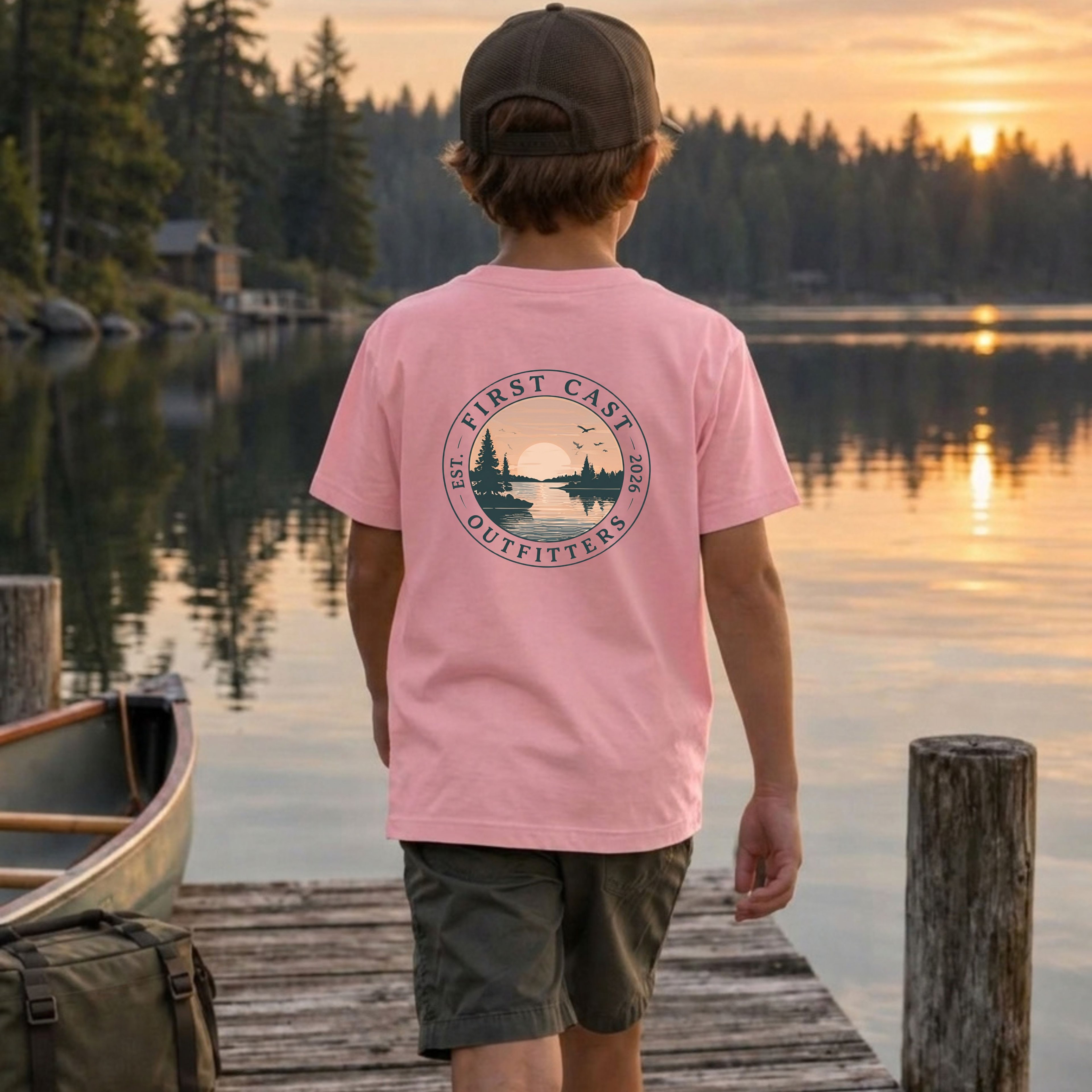 Youth Heritage Badge Tee, Pink