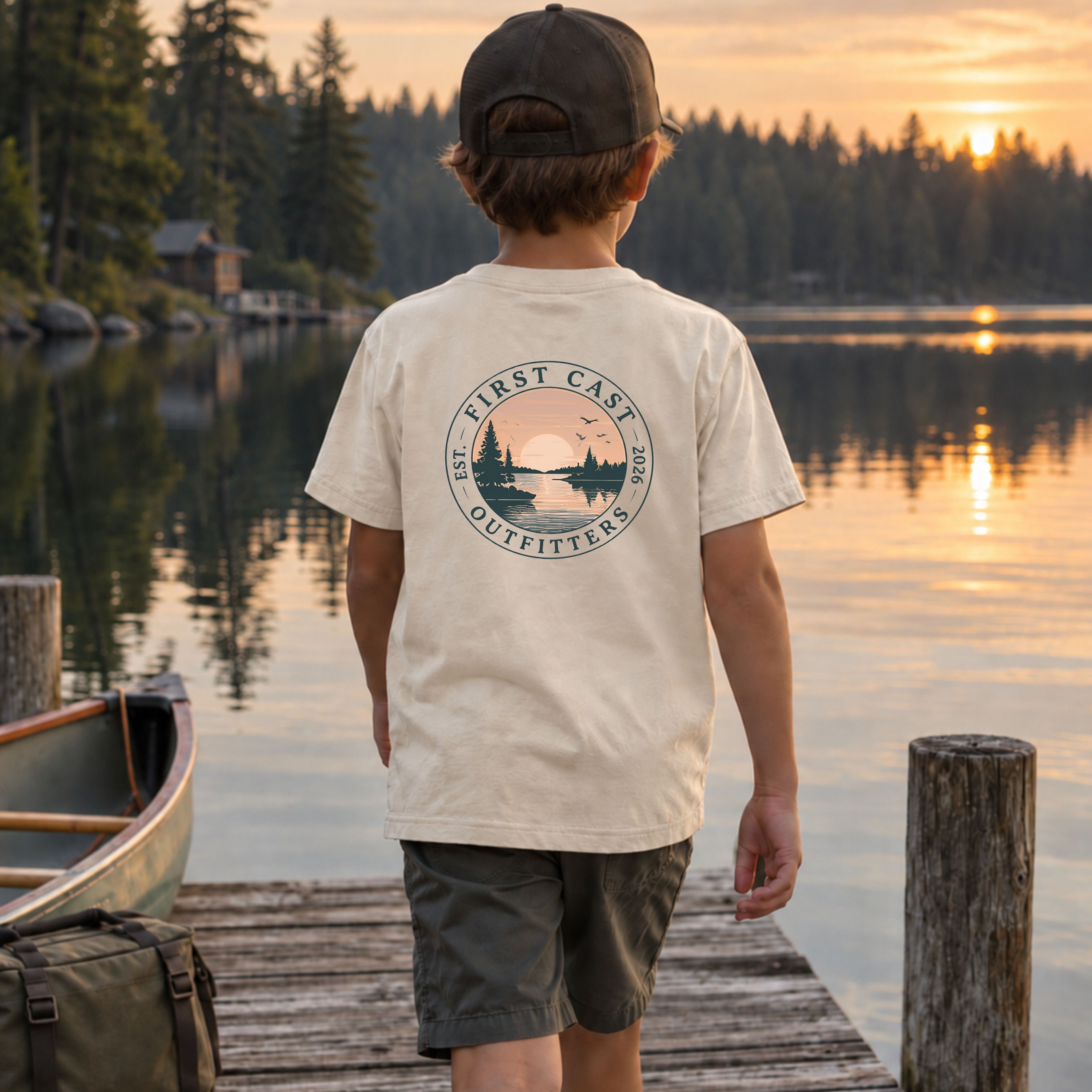Youth Heritage Badge Tee, Natural