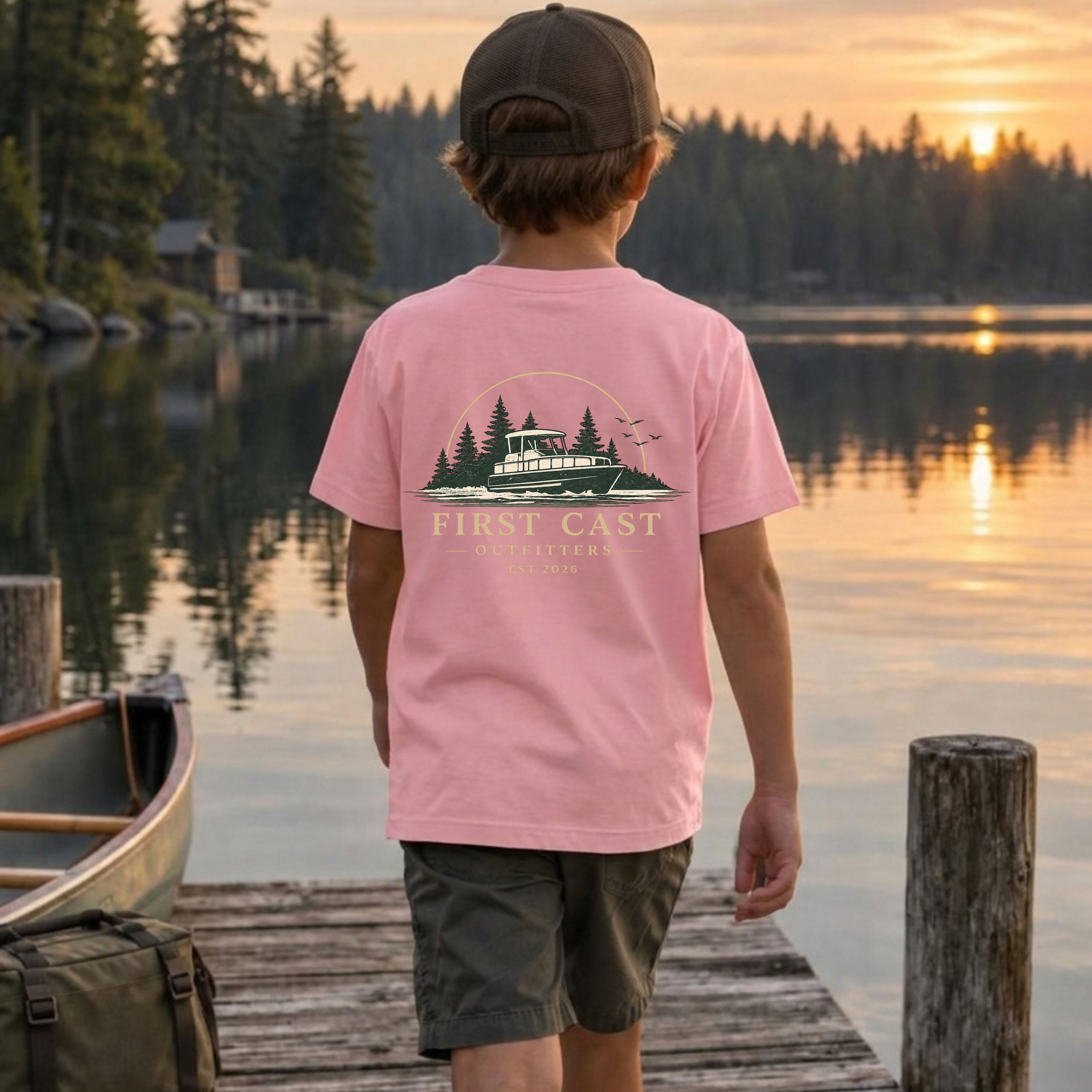 Youth Open Water Tee, Pink