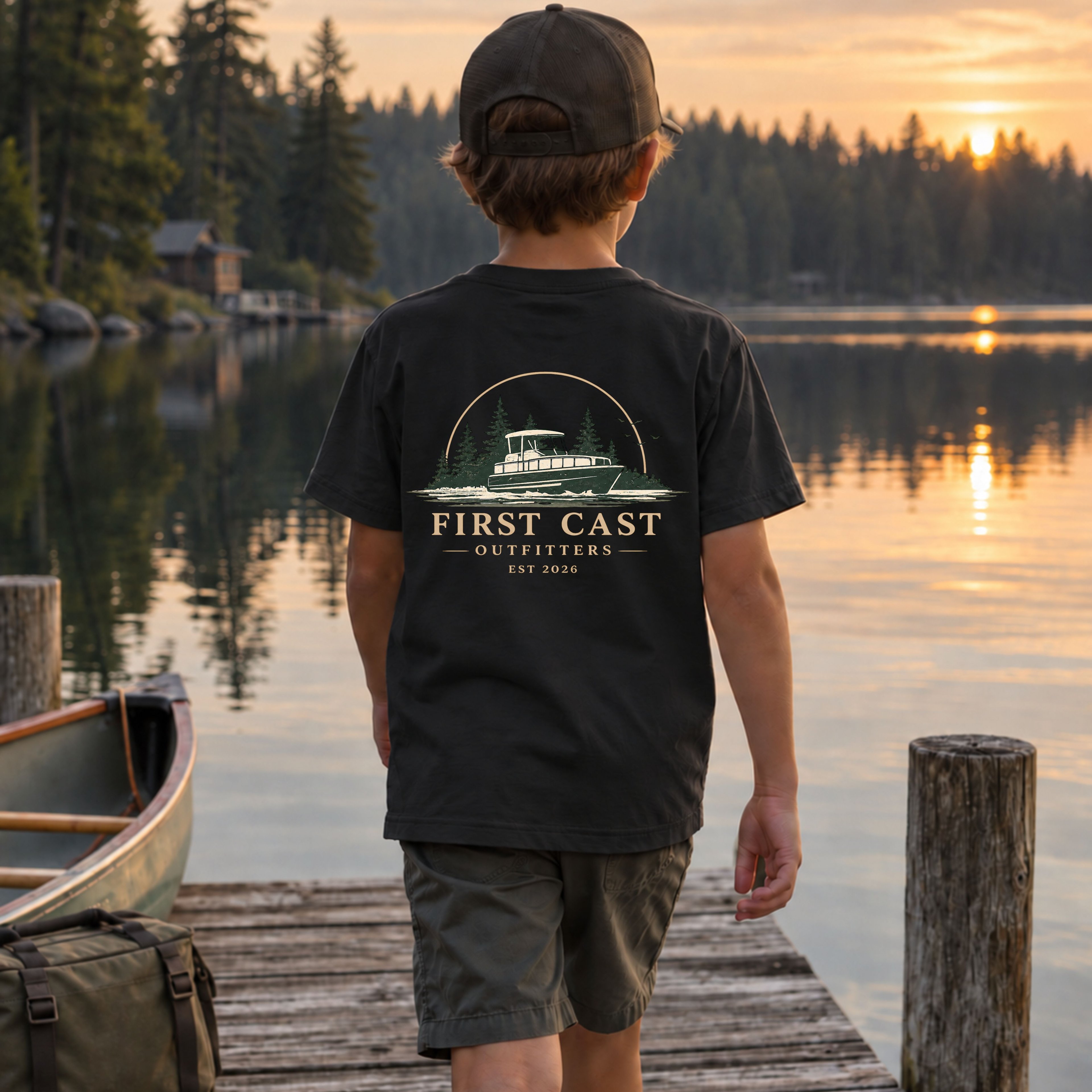 Youth Open Water Tee, Black