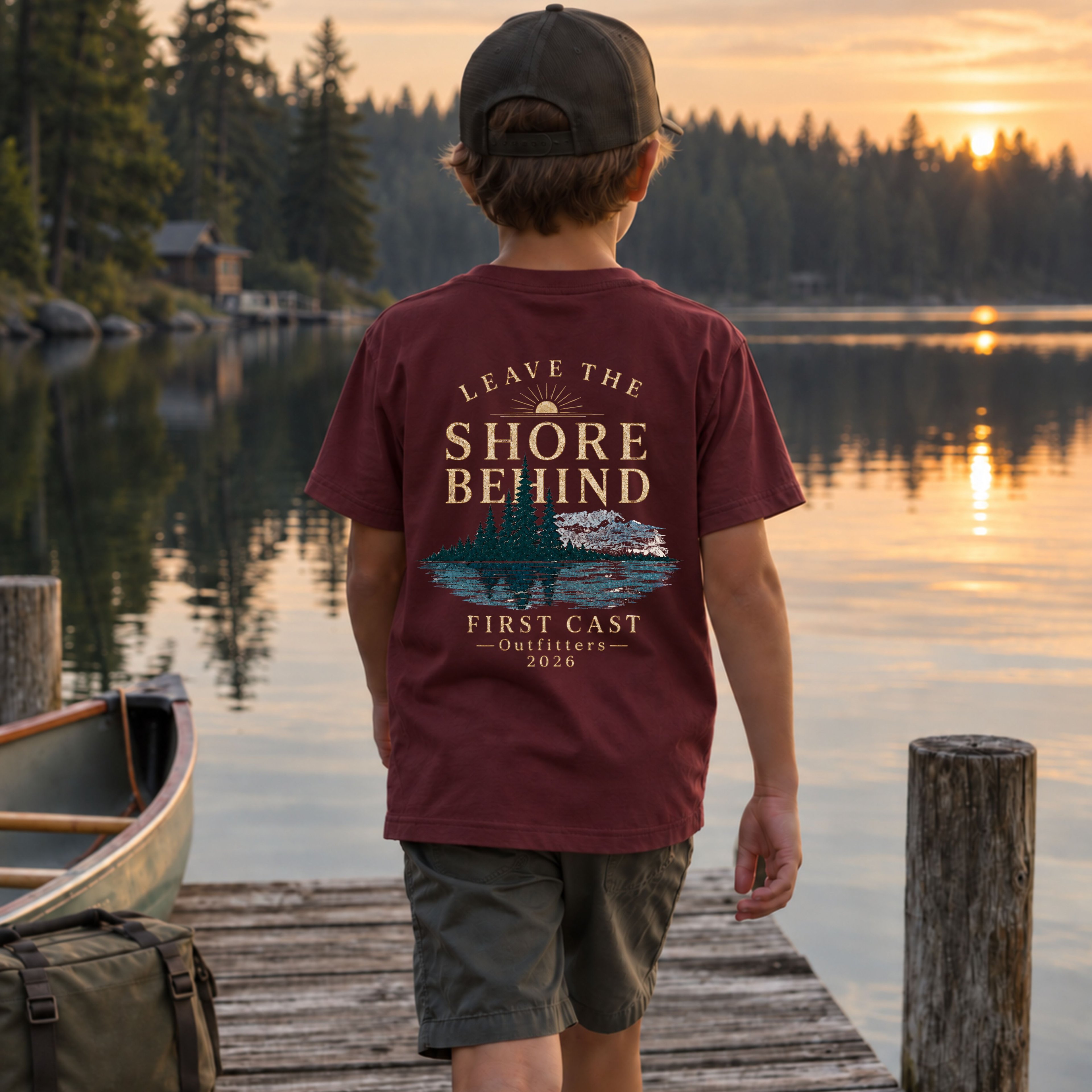Youth Leave The Shore Behind Tee, Maroon