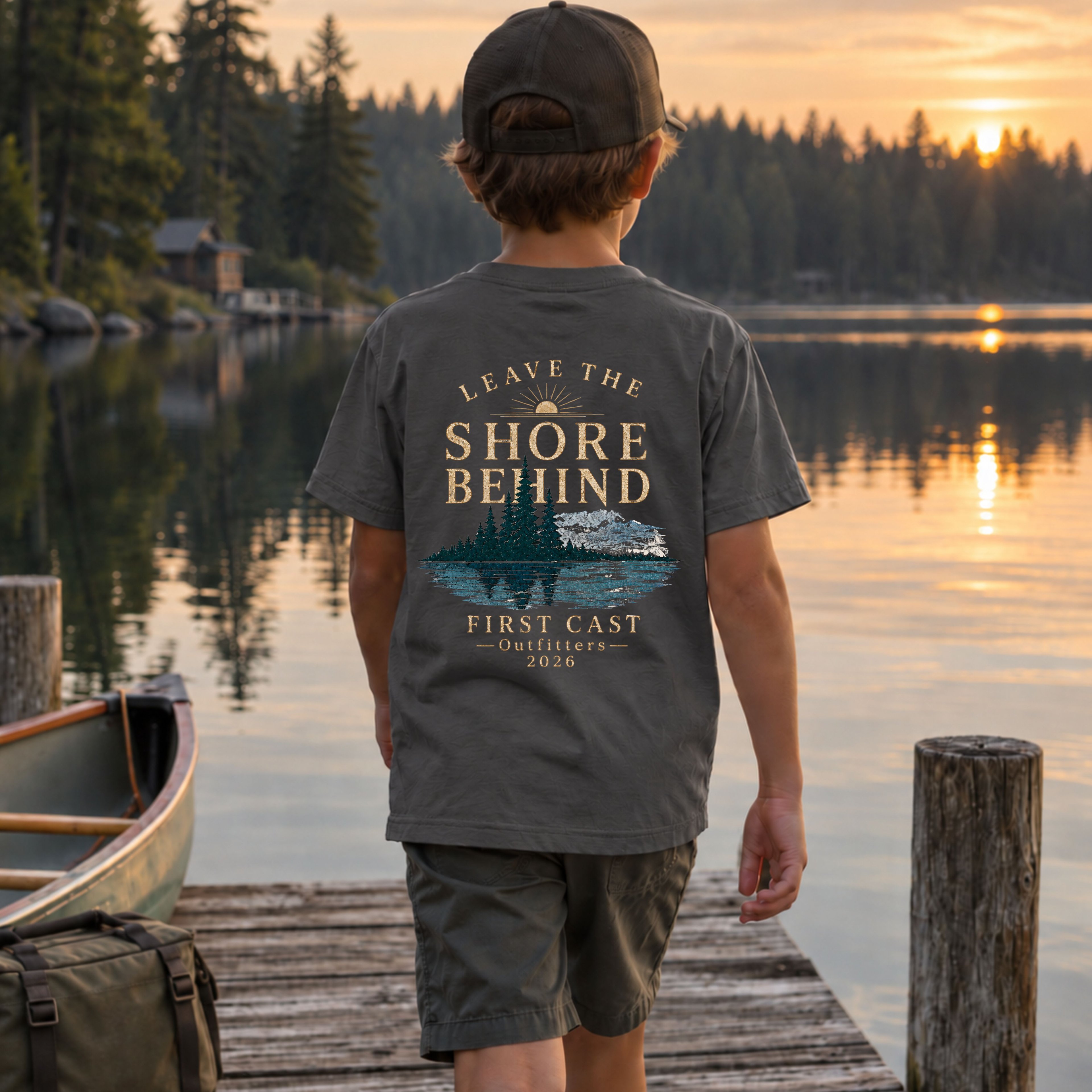 Youth Leave The Shore Behind Tee, Dark Heather Grey