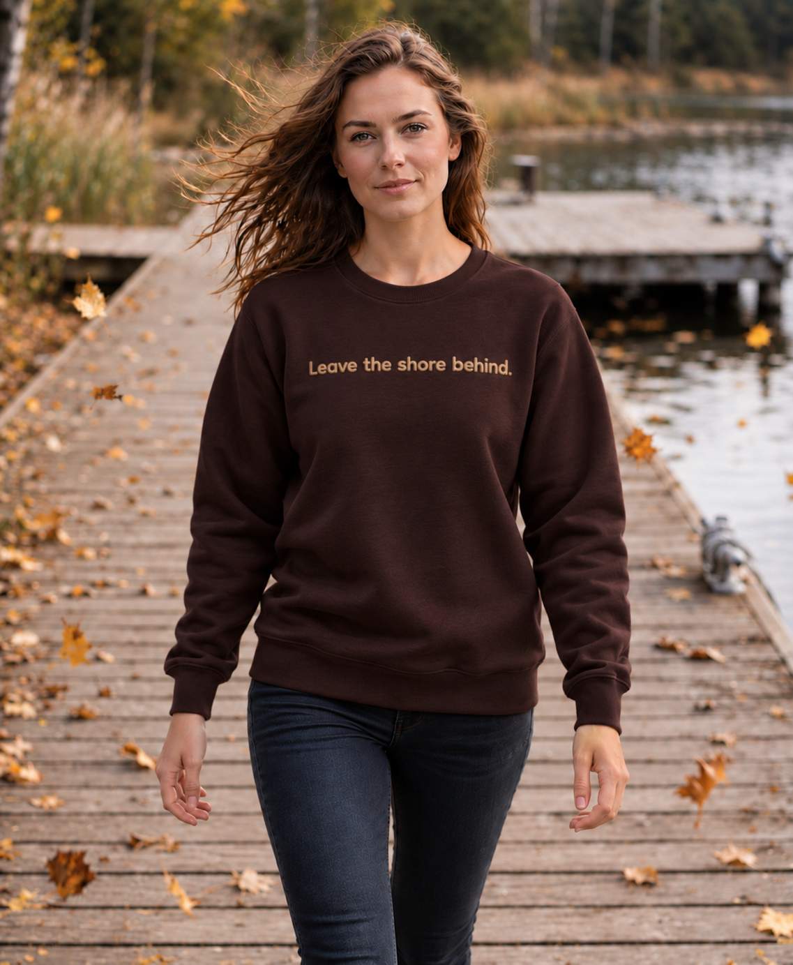 Leave the Shore Behind Crewneck, Maroon